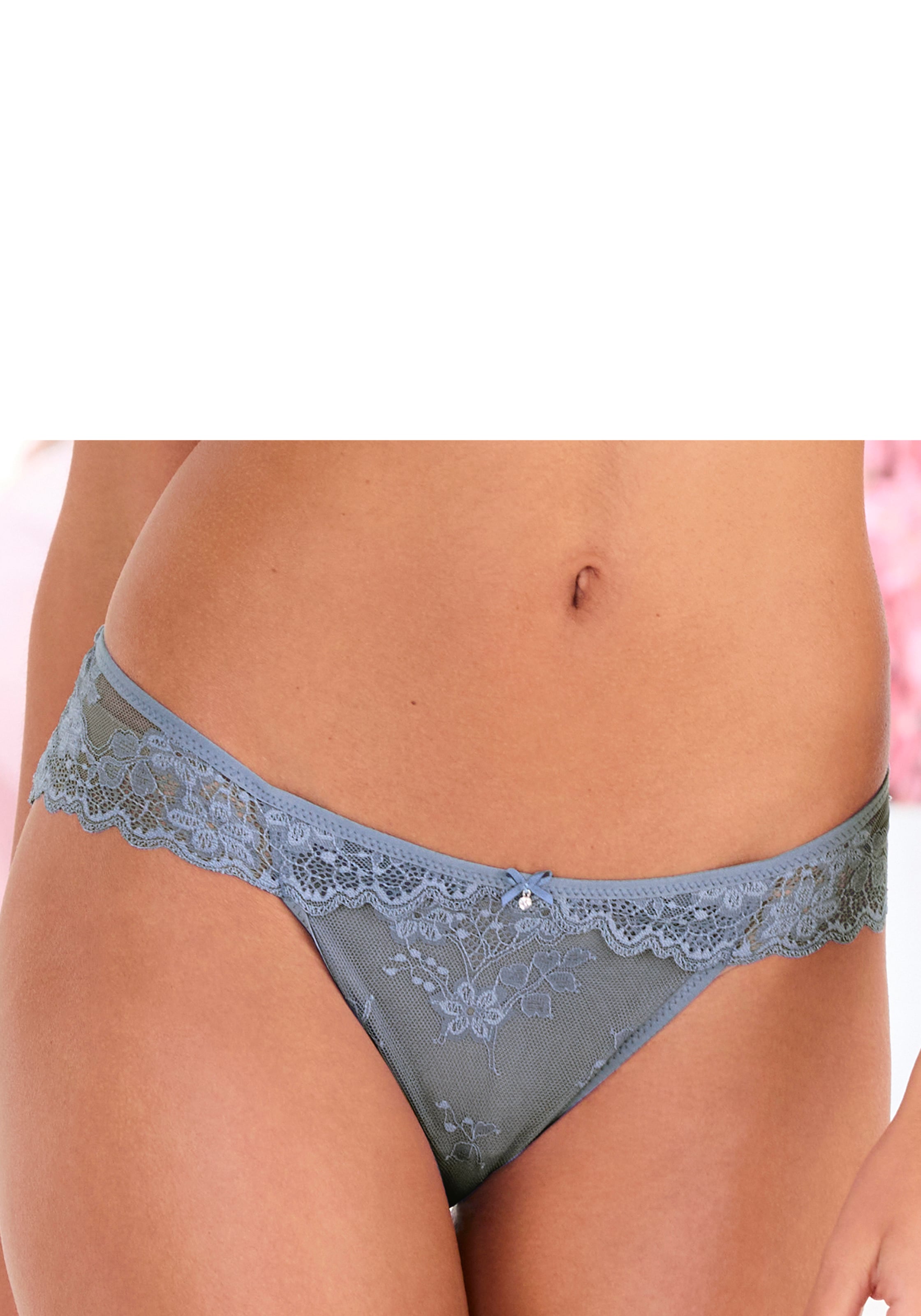 Vivance Slip, aus zarter Jacquardspitze mit edlem Accessoire