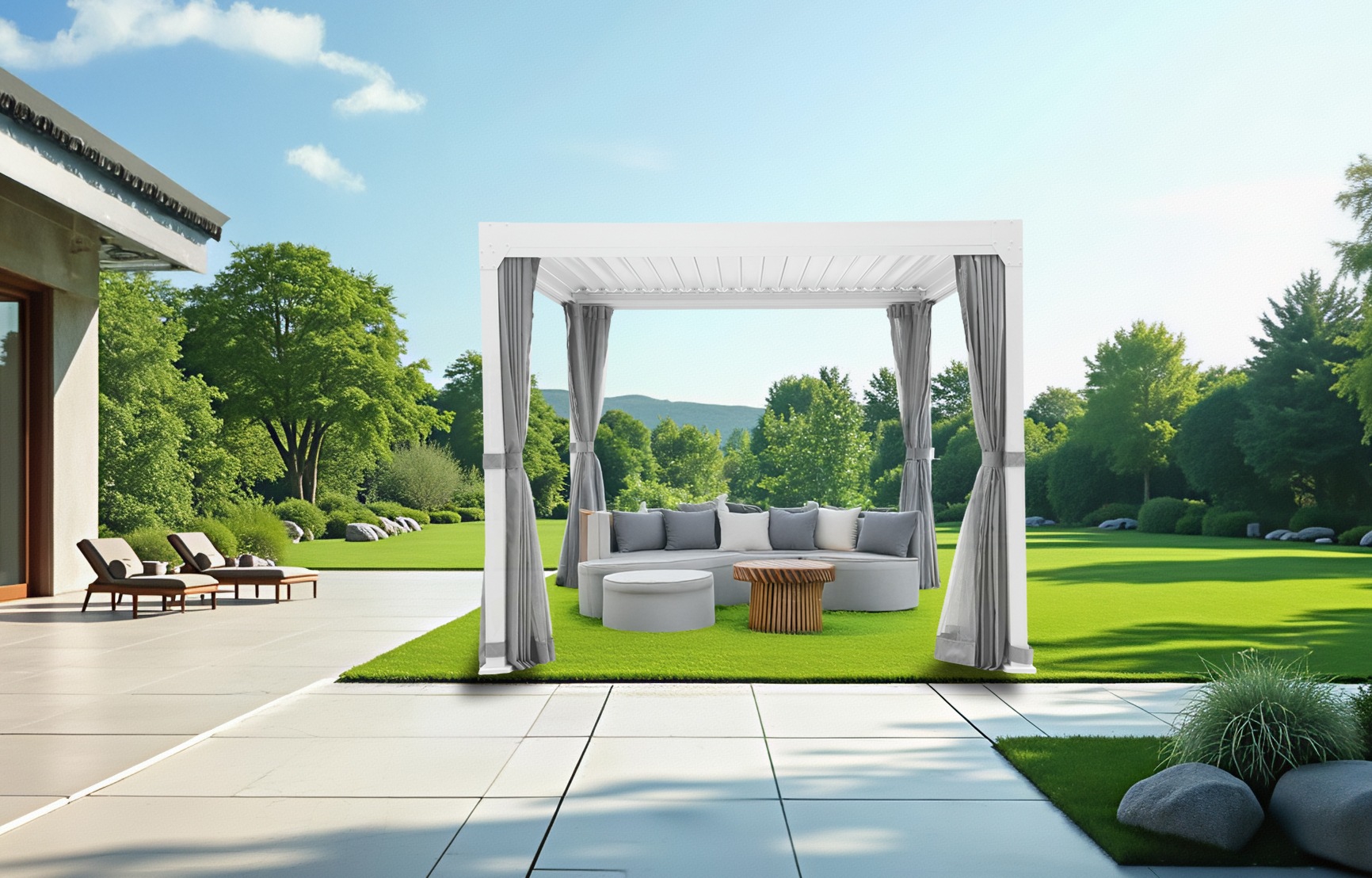KONIFERA »Palma« Pergola, mit Lamellendach weiß