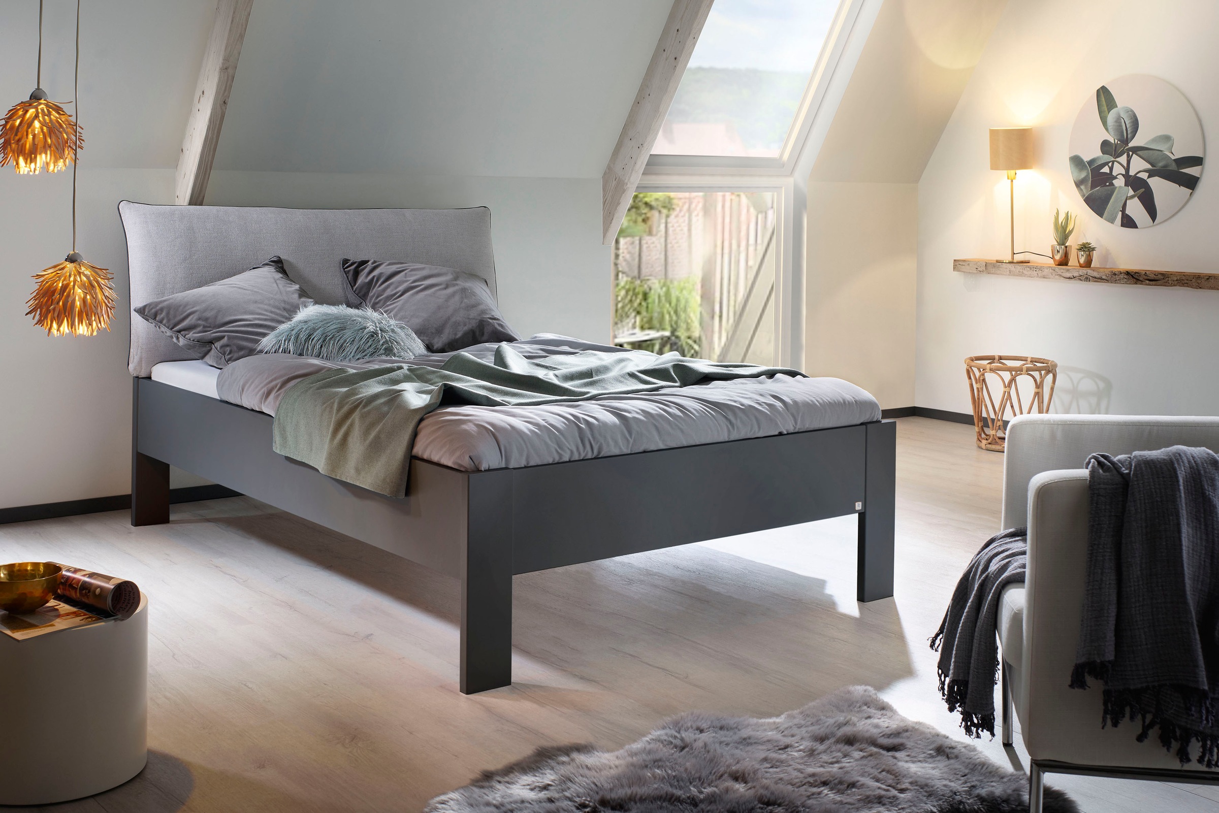 rauch Futonbett »Aditio«, Kopfteil Webstoff mit abgesetztem Keder