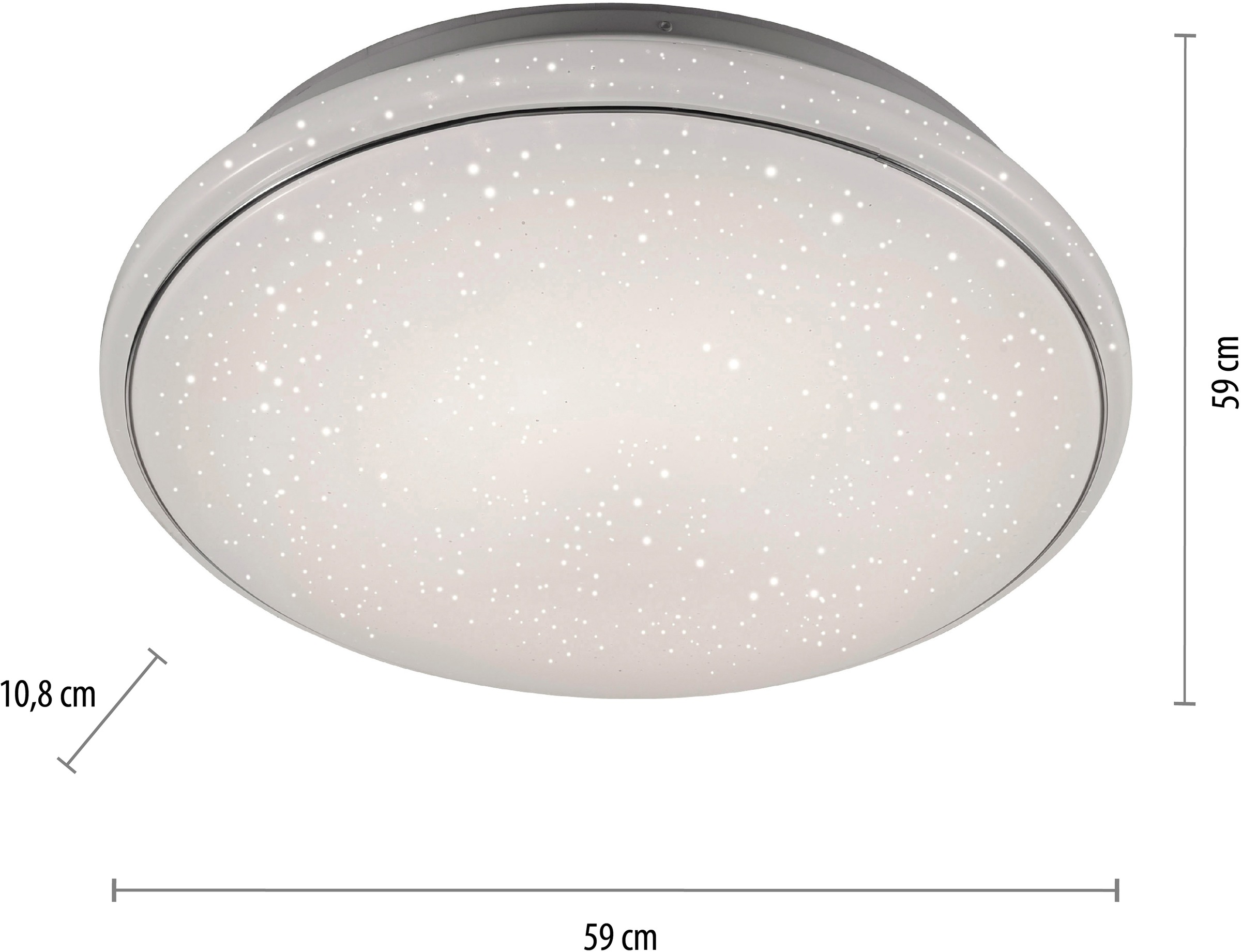 JUST LIGHT Deckenleuchte »JUPITER«, 1 flammig, Leuchtmittel LED-Board | LED fest integriert, CCT - Farbtemperaturregelung, dimmbar über Fernbedienung, Ø 59 cm