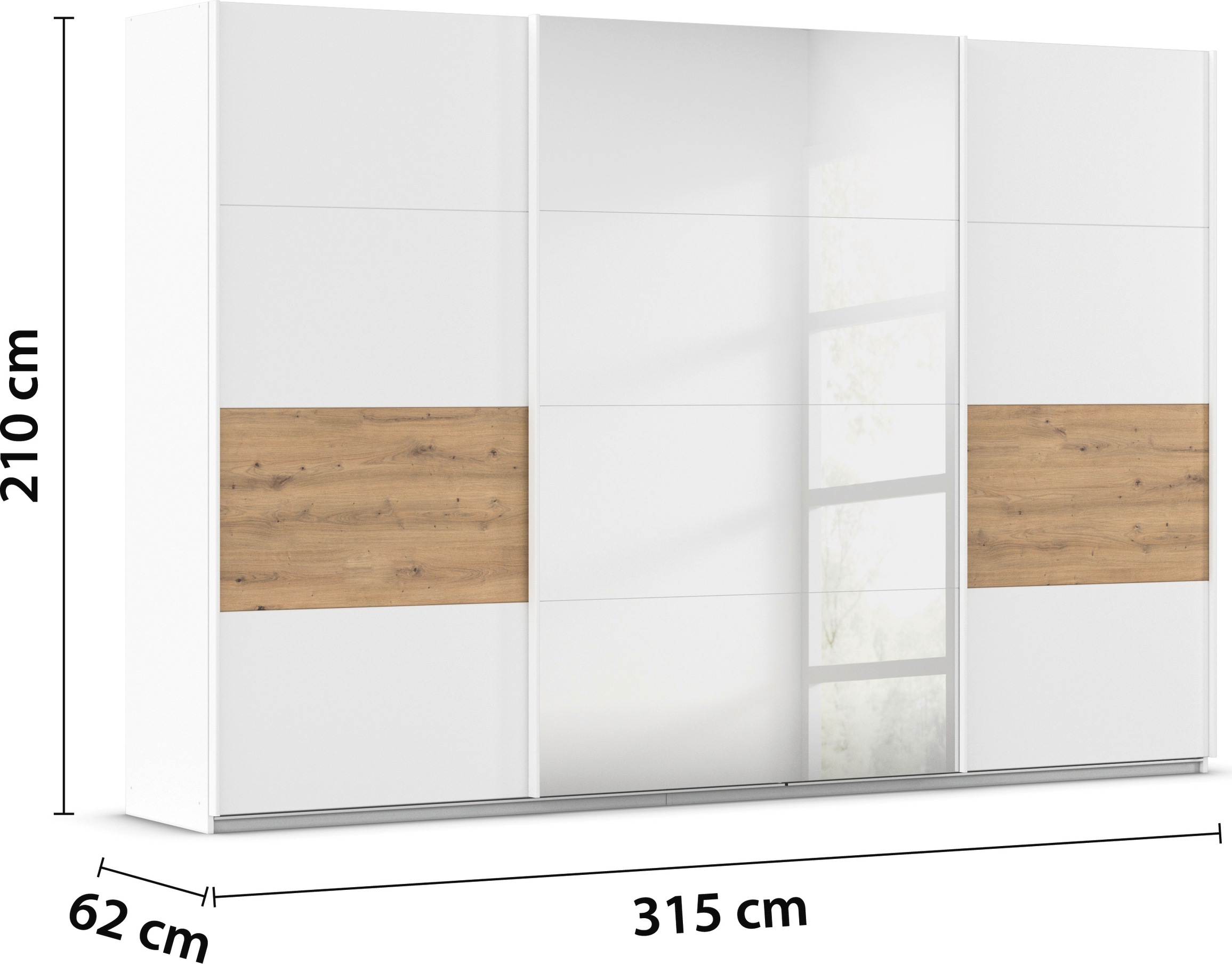 rauch Schwebetürenschrank »Schwebetürenschrank Kleiderschrank Schrank Garderobe CORTONA«, inkl. Inneneinteilung, 2 Stoffboxen und zusätzlichen Einlegeböden