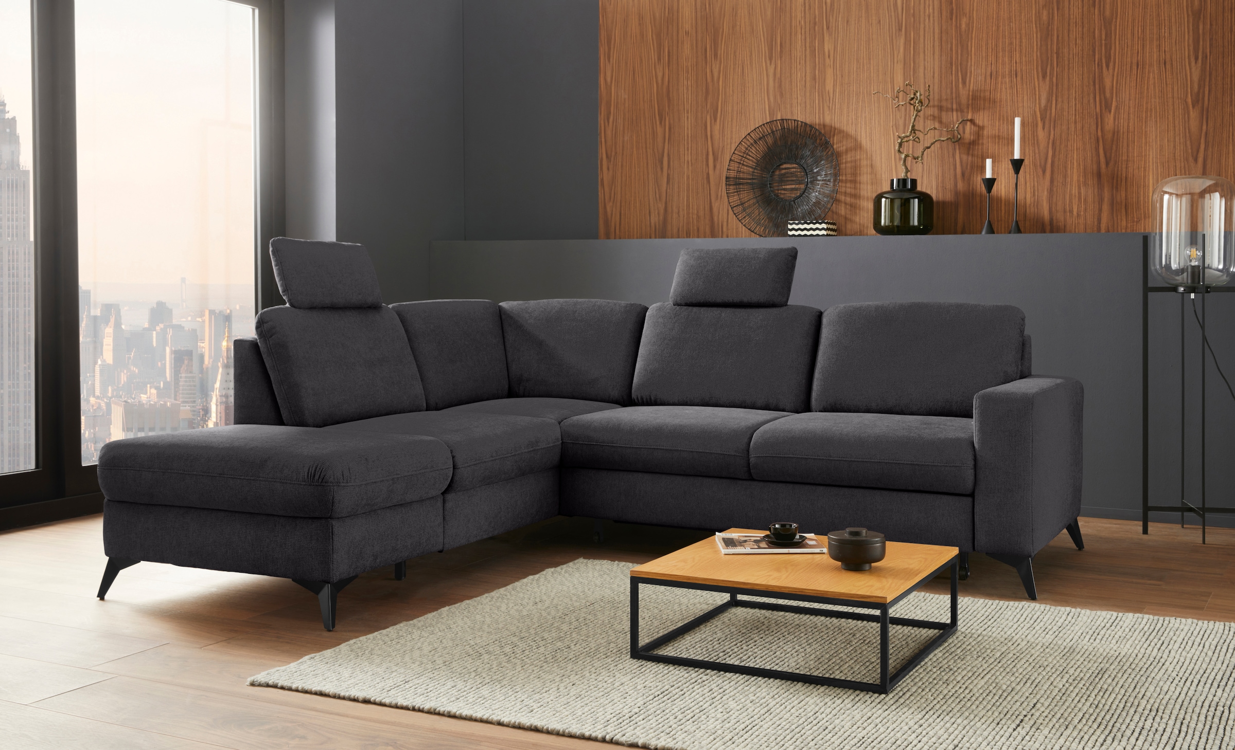 Places of Style Ecksofa "Lolland L-Form", Wahlweise mit Bettfunktion und St günstig online kaufen