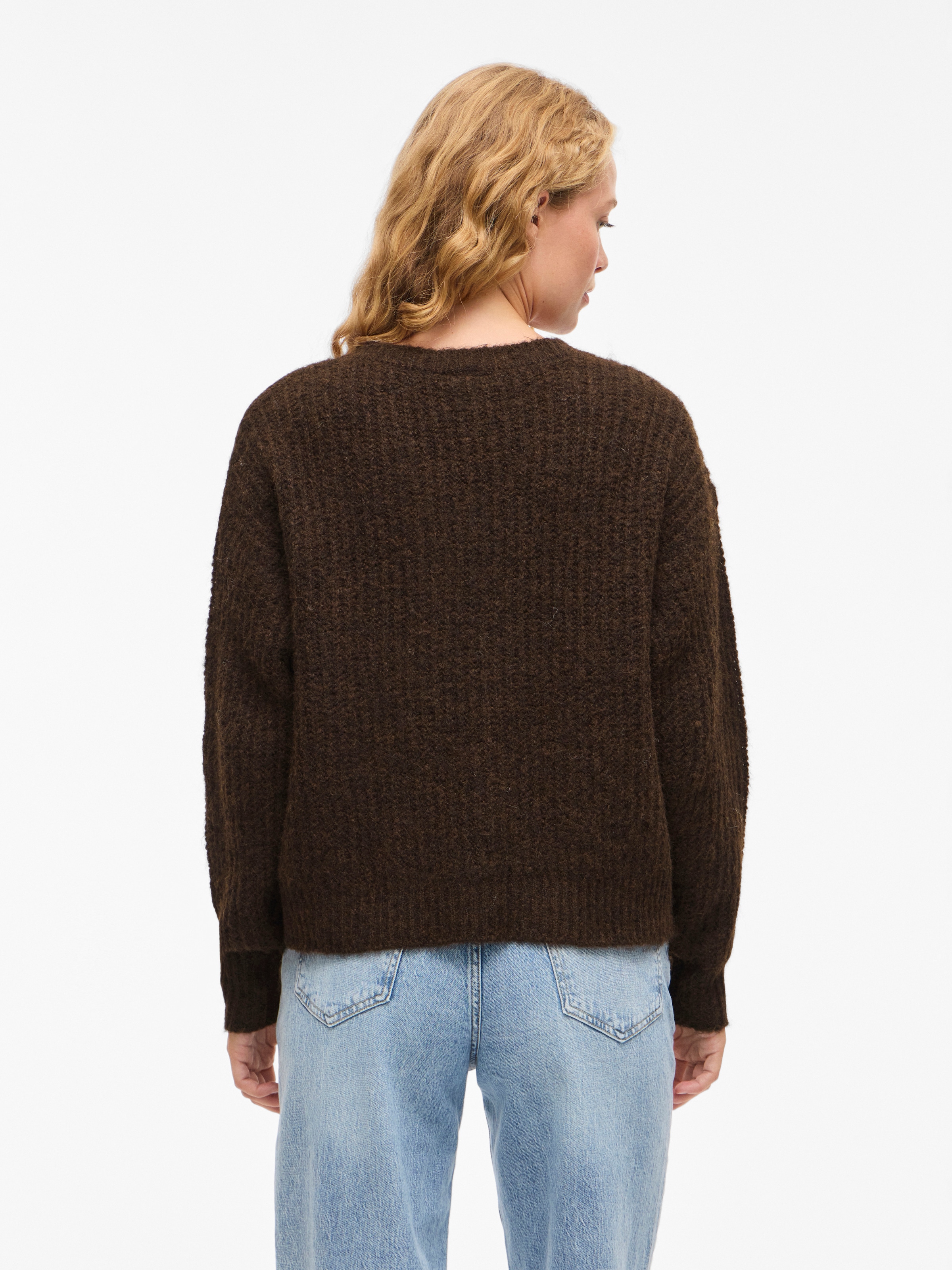 Vila V-Ausschnitt-Pullover »VILAMPE V-NECK L/S KNIT TOP-NOOS« Materialmix, regular fit