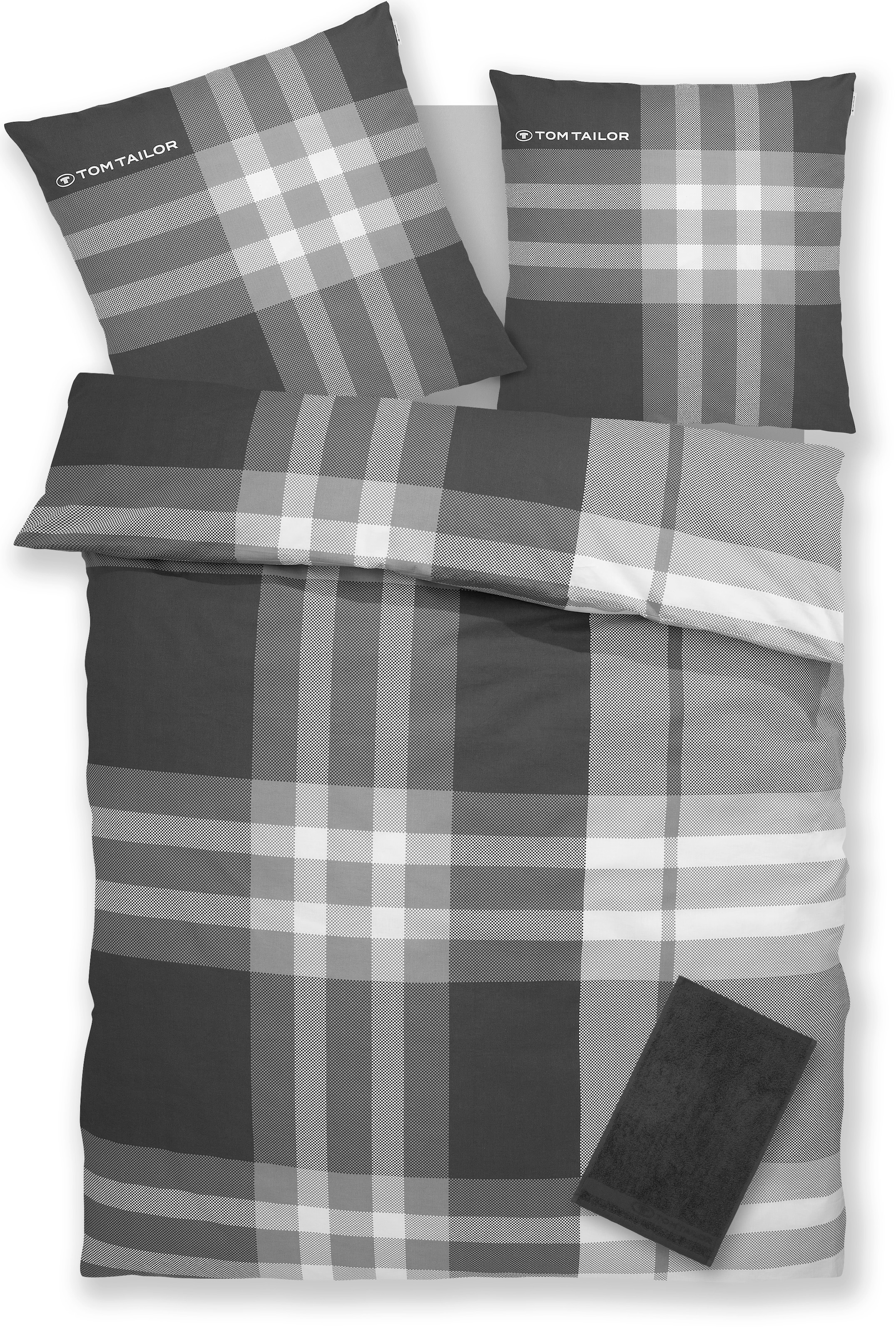 TOM TAILOR HOME Bettwäsche »Nick in Gr. 135x200 oder 155x220 cm«, mit Gratiszugabe Gästehandtuch