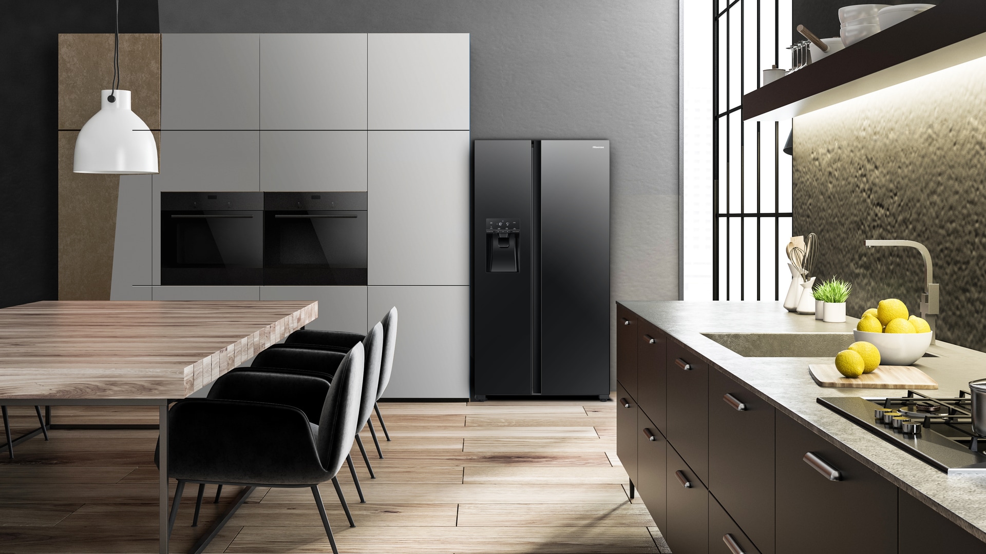 Hisense Side-by-Side »RS5P535NTFE«, Wasser-/Eisspender
