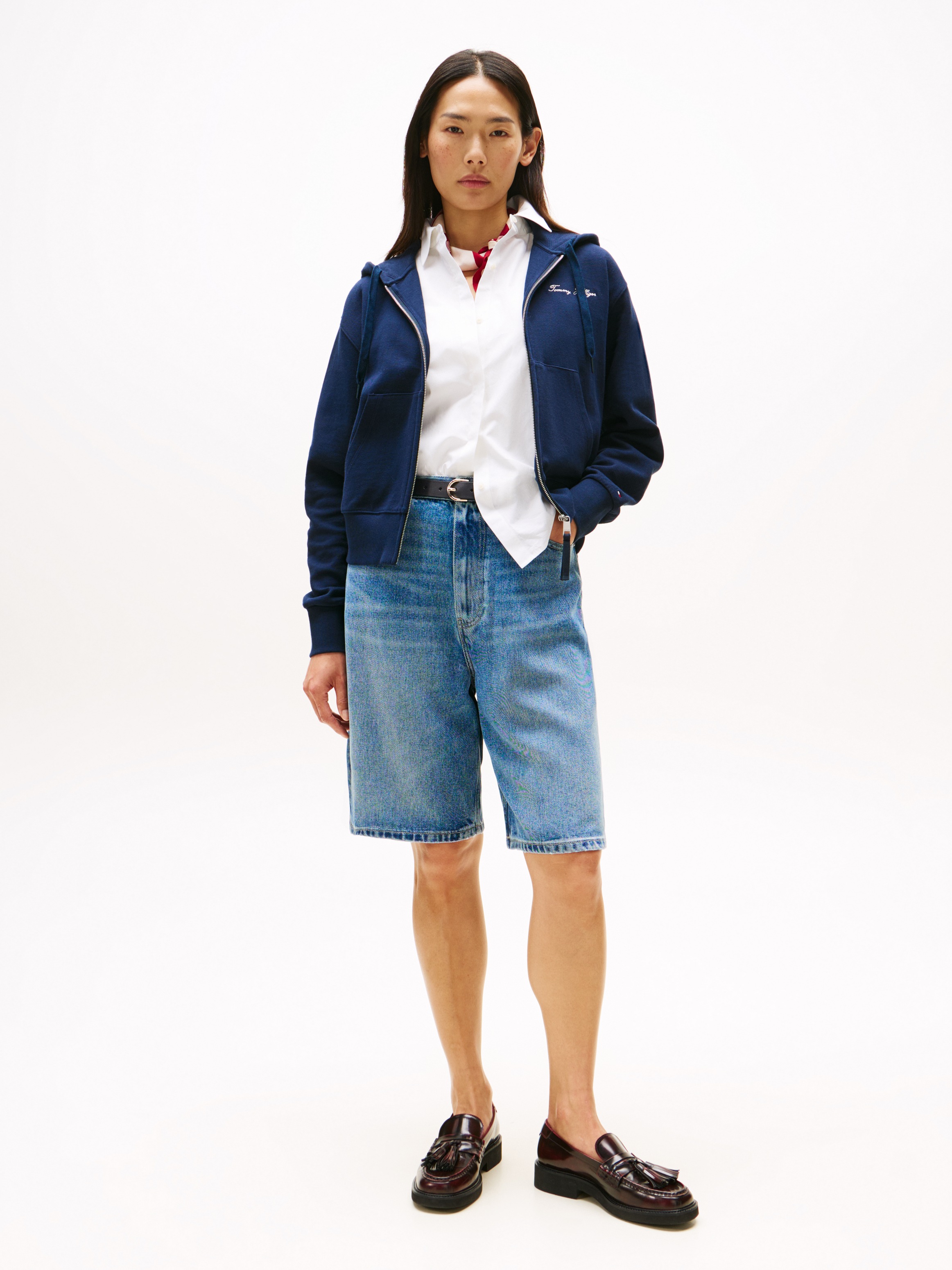 Tommy Hilfiger Sweatjacke »SCRIPT REG PIQUE ZIP-UP HOODIE«, mit Tommy Hilfiger Script Logo-Schriftzug