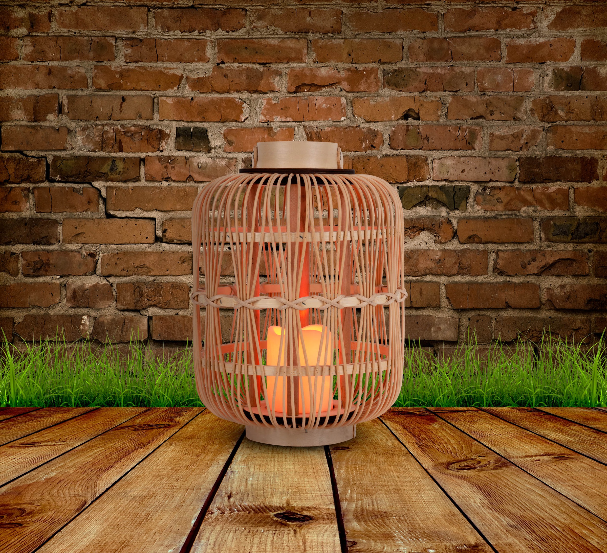 näve LED Dekolicht »Korbinian«, 1 flammig, Rattankorb natur mit Griff inkl. günstig online kaufen