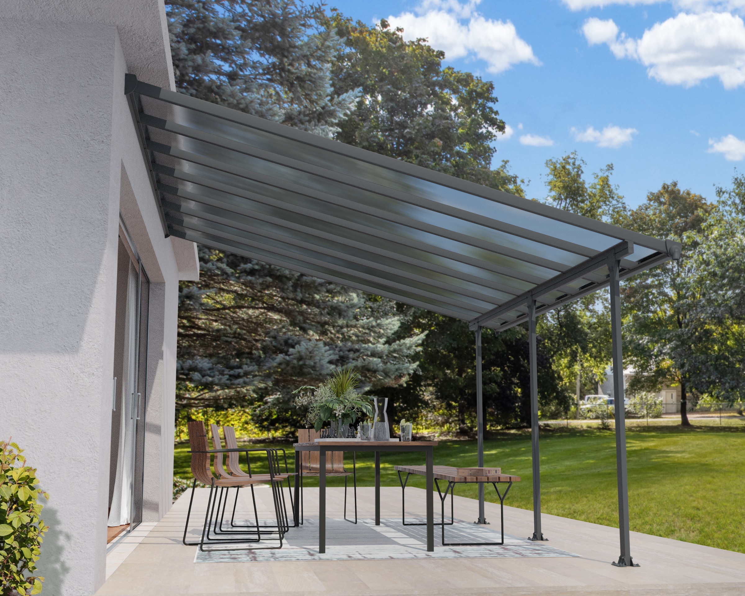Palram - Canopia Terrassendach »Feria Alu Terrassenüberdachung«, einfache DIY Montage