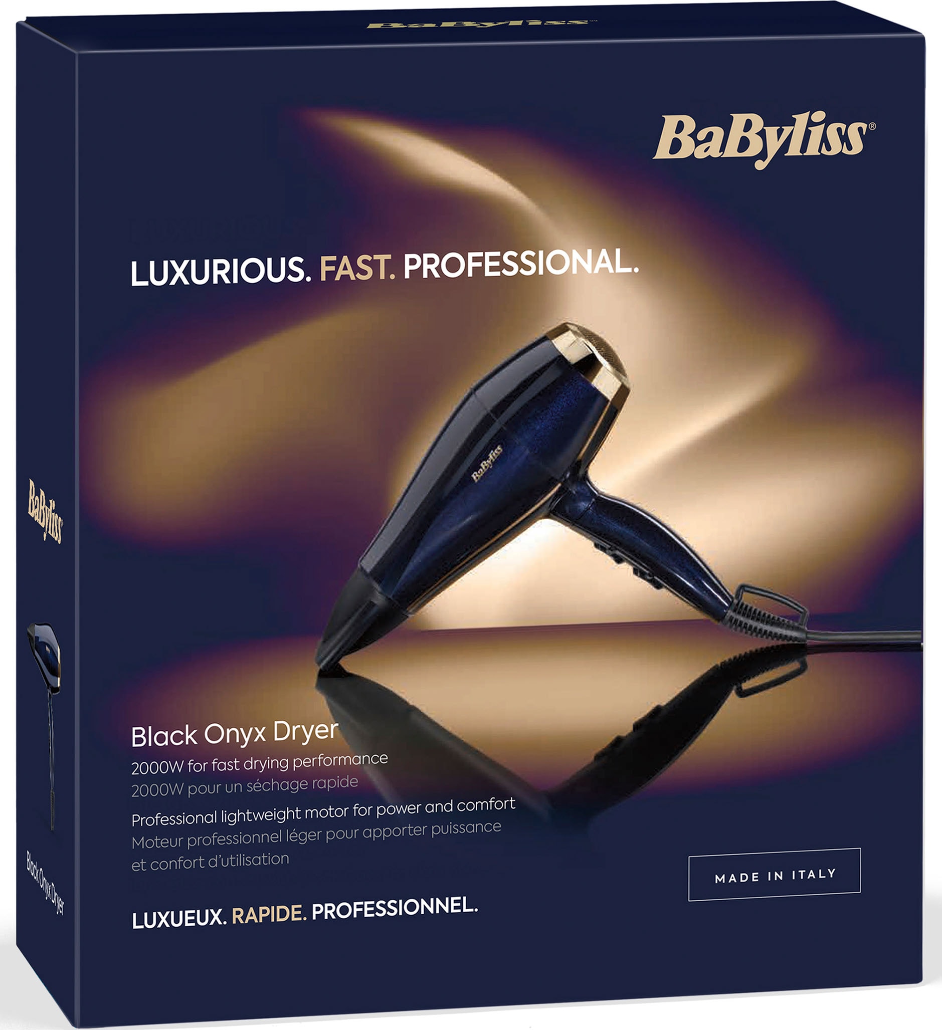 BaByliss Haartrockner »Black Onyx Haartrockner«, 2100 W, mit innovativem HTDC-Motor für professionelle Leistung