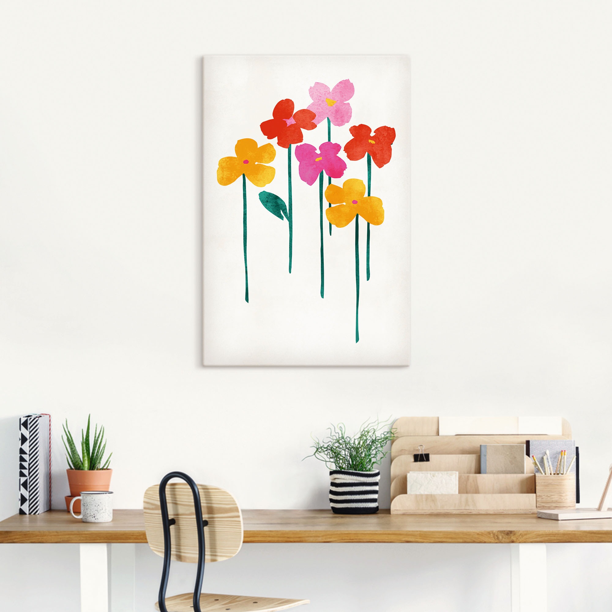 Artland Wandbild »Kleine glückliche Blumen« Blumenbilder 1 Stk. tlg. als Le günstig online kaufen