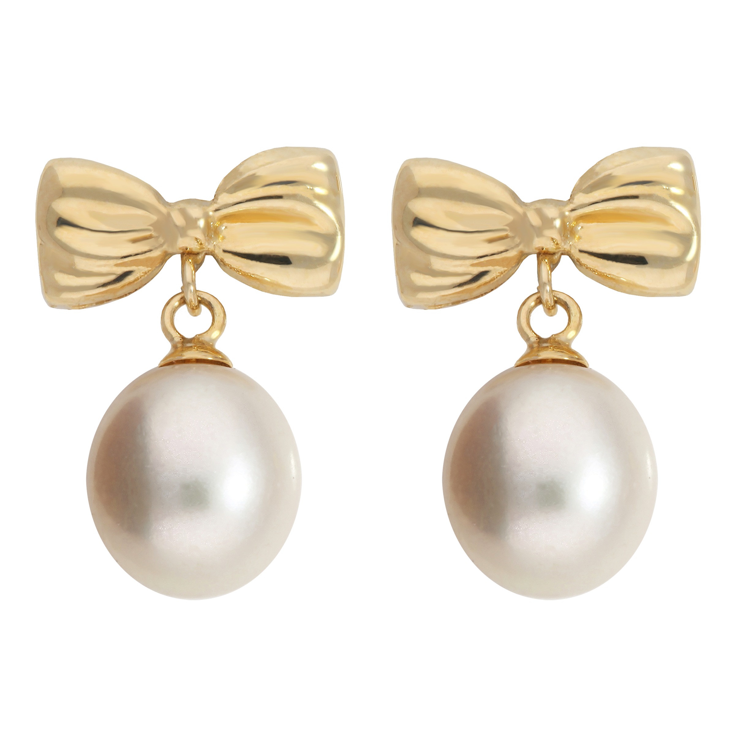 Firetti Paar Ohrstecker »Schmuck Geschenk Gold 375 Ohrschmuck Ohrringe Schleife« mit Süßwasserzuchtperle