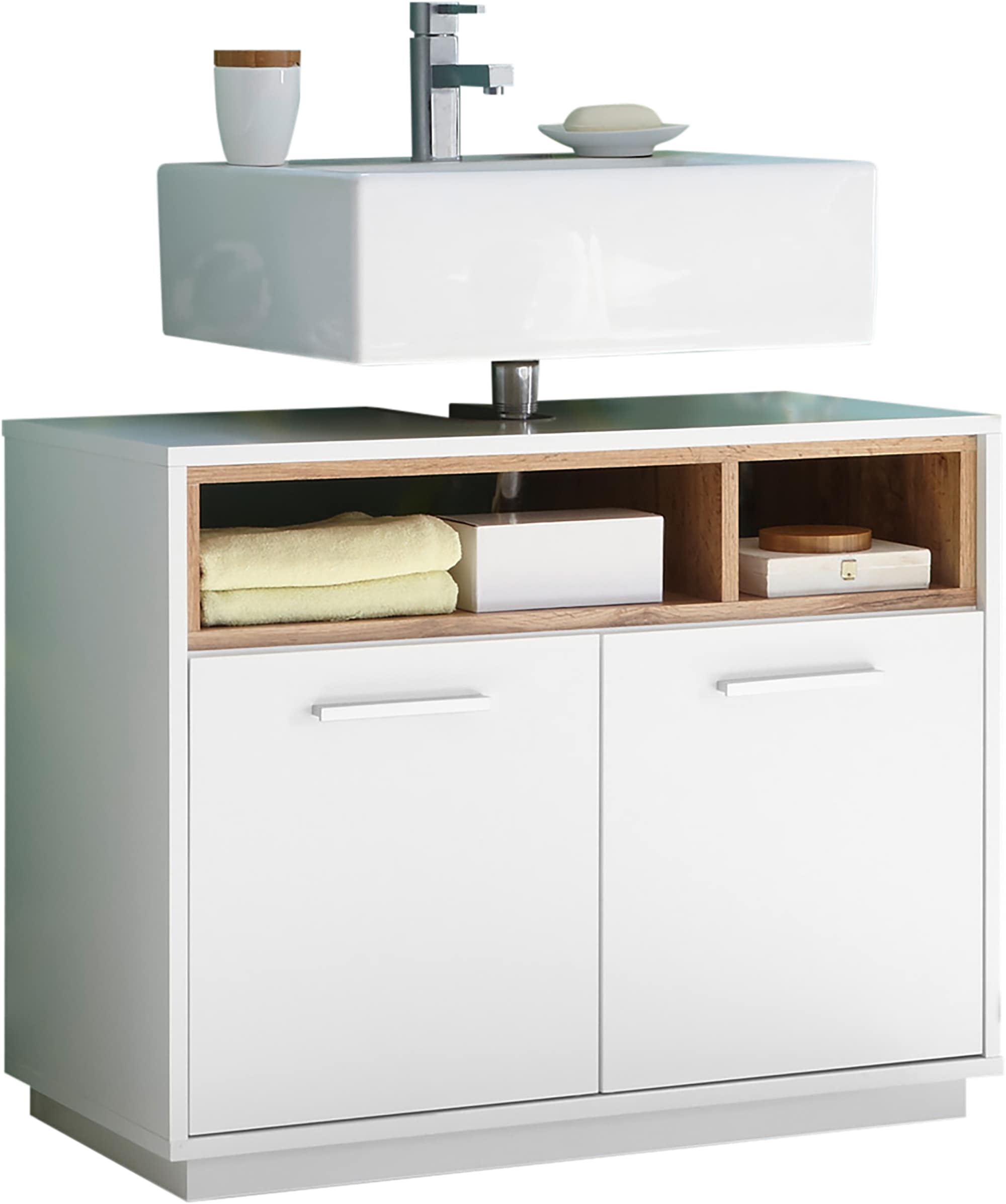 BASIC by Balculina Badmöbel-Set »Mila, Badezimmerset BxHxT 156x191x40 cm«, (5 St.), Breite 156 cm,Badezimmerset 5-tlg, FSC-Mix 70%