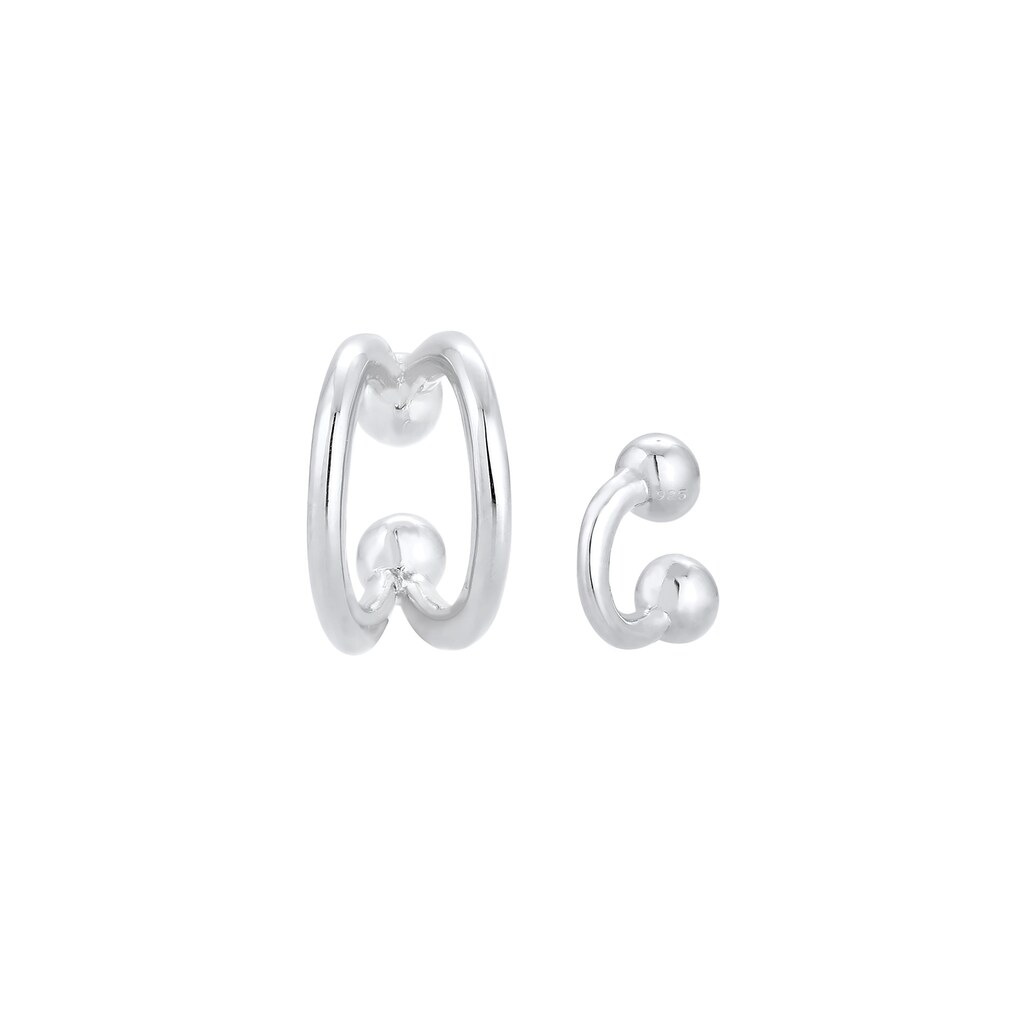 Elli Single-Ohrhaken »Earcuff Klemme Set Geo Ball Minimal 925 Silber«