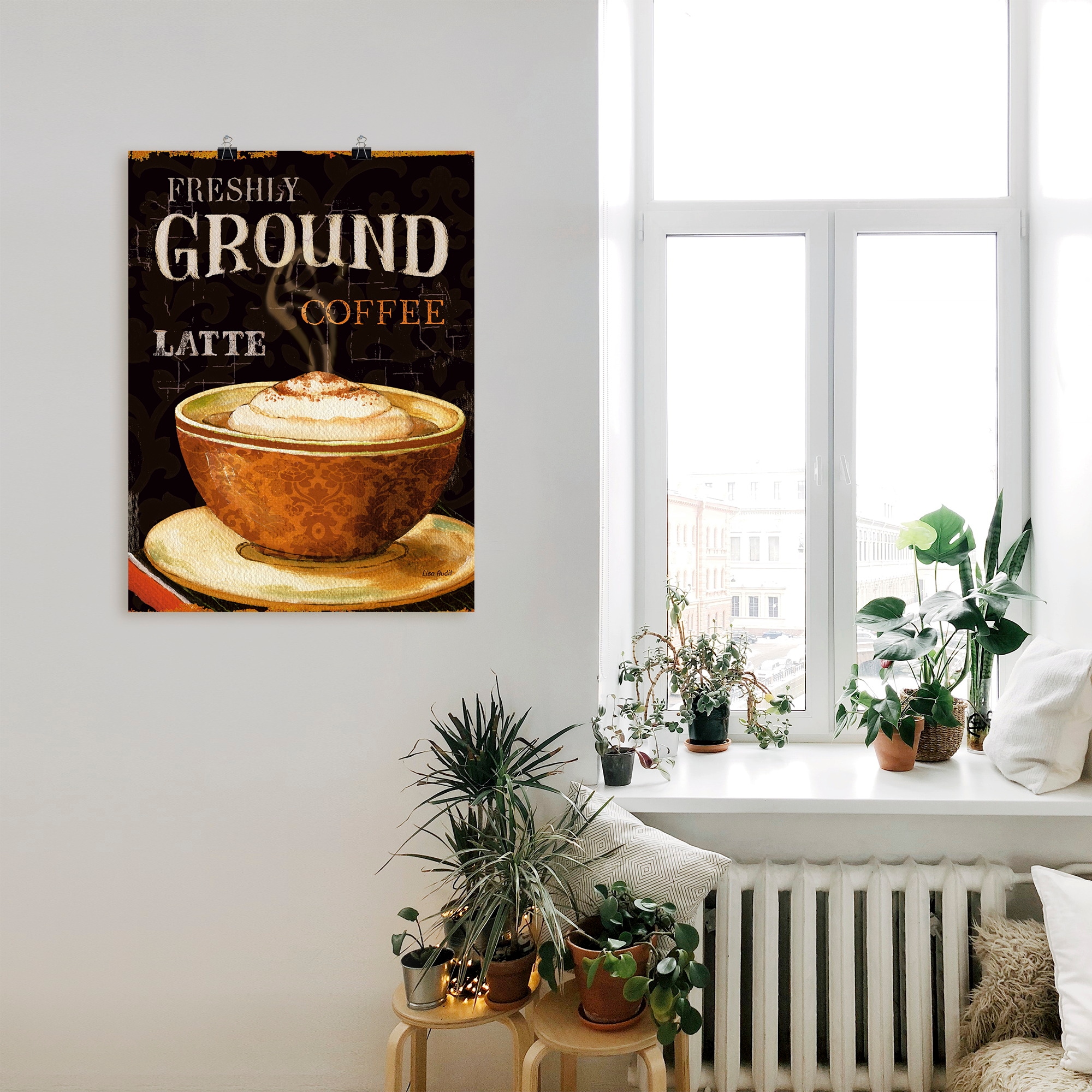 Artland Poster »Heutiger Kaffee III«, Getränke, (1 St.), als Leinwandbild, Wandaufkleber oder Poster in versch. Größen