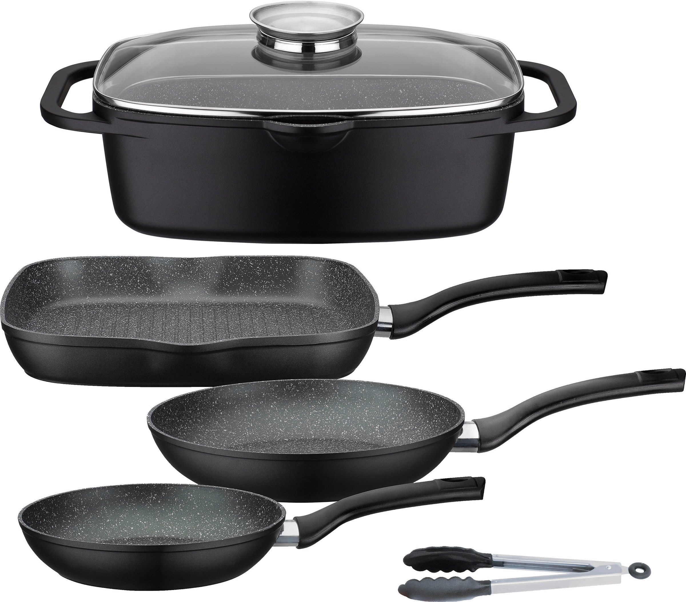 GSW Topf-Set »Gourmet Granit« Set, 1 Bräter, 1 Grillpfanne Ø 28cm, je 1 Bra günstig online kaufen