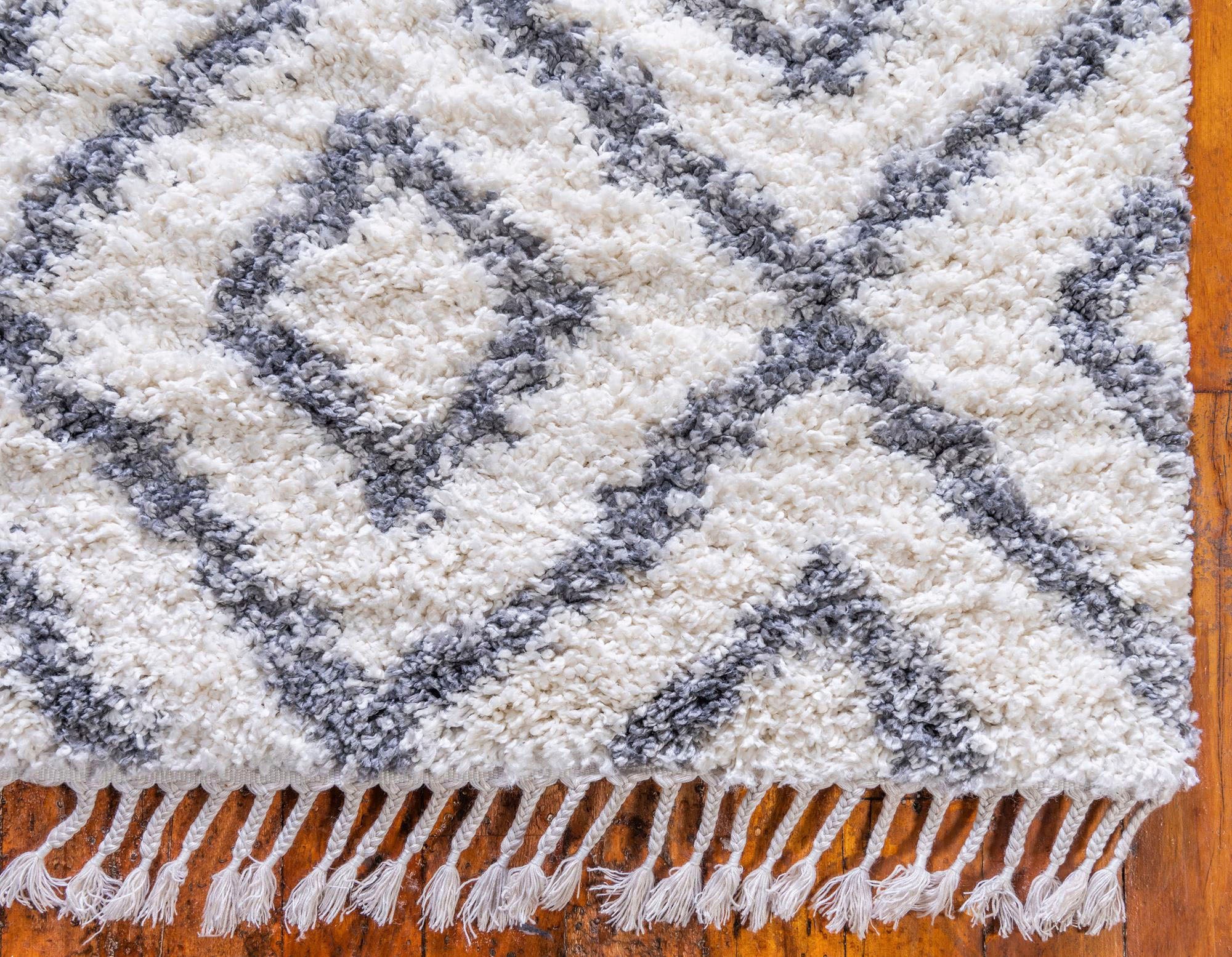 Myflair Möbel & Accessoires Hochflor-Teppich »Top Shag, LAGERRÄUMUNG!«, rechteckig, 32 mm Höhe, gewebt, Rauten Design, melierte Optik, weich & kuschelig, mit Fransen