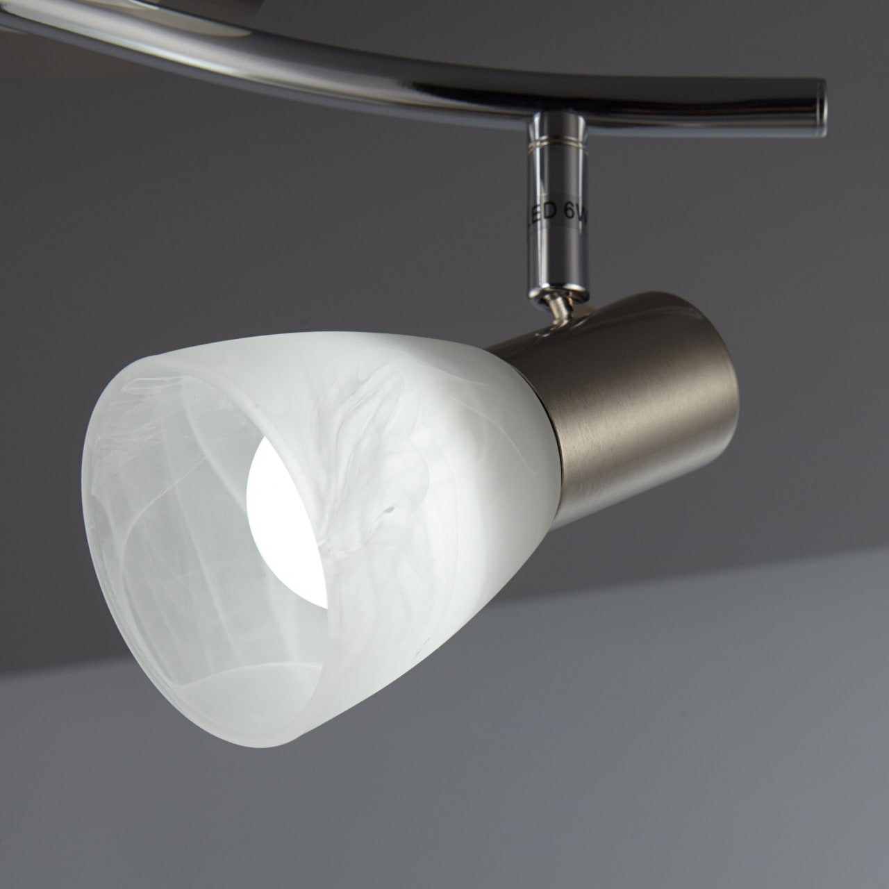 online Deckenstrahler, LED Deckenlampe, inkl. 470lm Glas, LED 2 kaufen B.K.Licht Wohnzimmer, 5W schwenkbar, Metall, flammig-flammig,