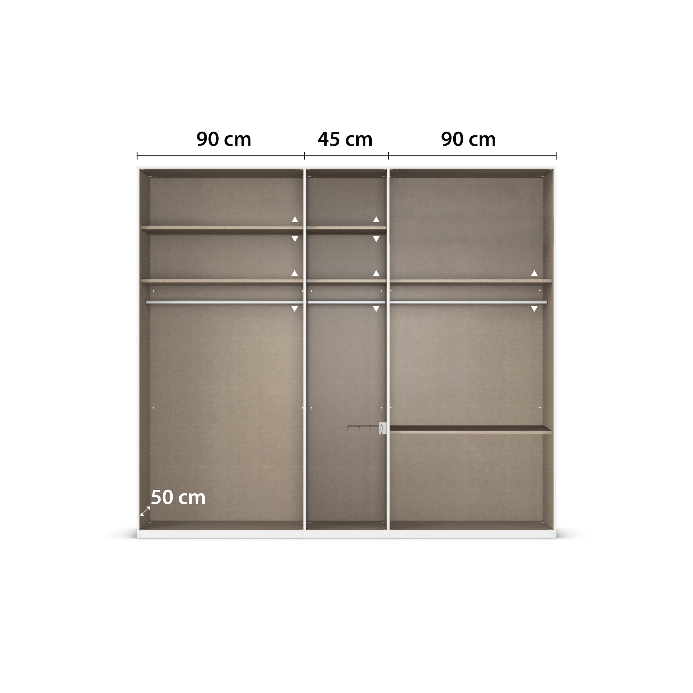 rauch Kleiderschrank »Drehtürenschrank Schrank Garderobe Wäscheschrank Schlafzimmer AVOLA«, (in 3 verschiedenen Ausstattungen BASIC/CLASSIC/PREMIUM), mit hochwertigen Stangengriffen in Schwarz aus Metall MADE IN GERMANY