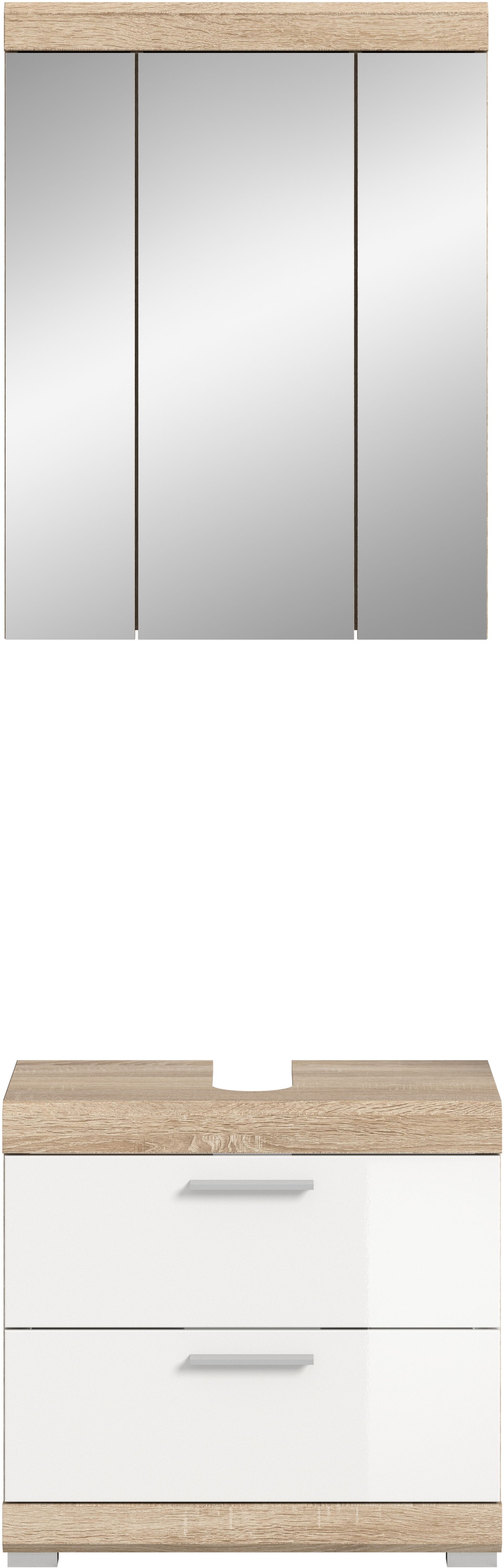INOSIGN Badmöbel-Set »Siena, 2 tlg., bestehend aus: Waschbeckenunterschrank, Spiegelschrank«, (Set), in verschiedenen Farben erhältlich, Badmöbel, Kombination, Badezimmer