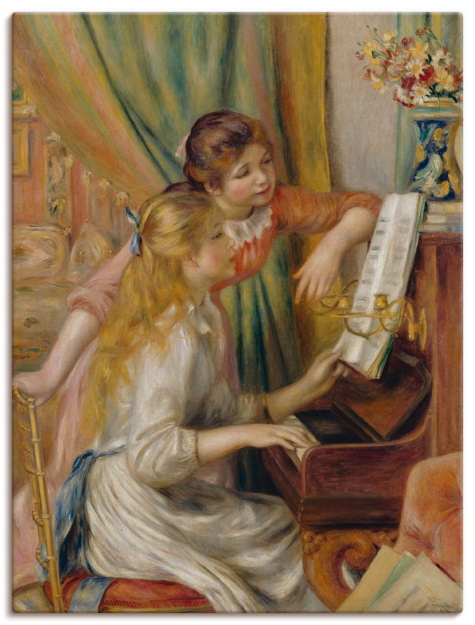 Artland Leinwandbild »Zwei Mädchen am Klavier« Kind 1 Stk. tlg. auf Keilrah günstig online kaufen