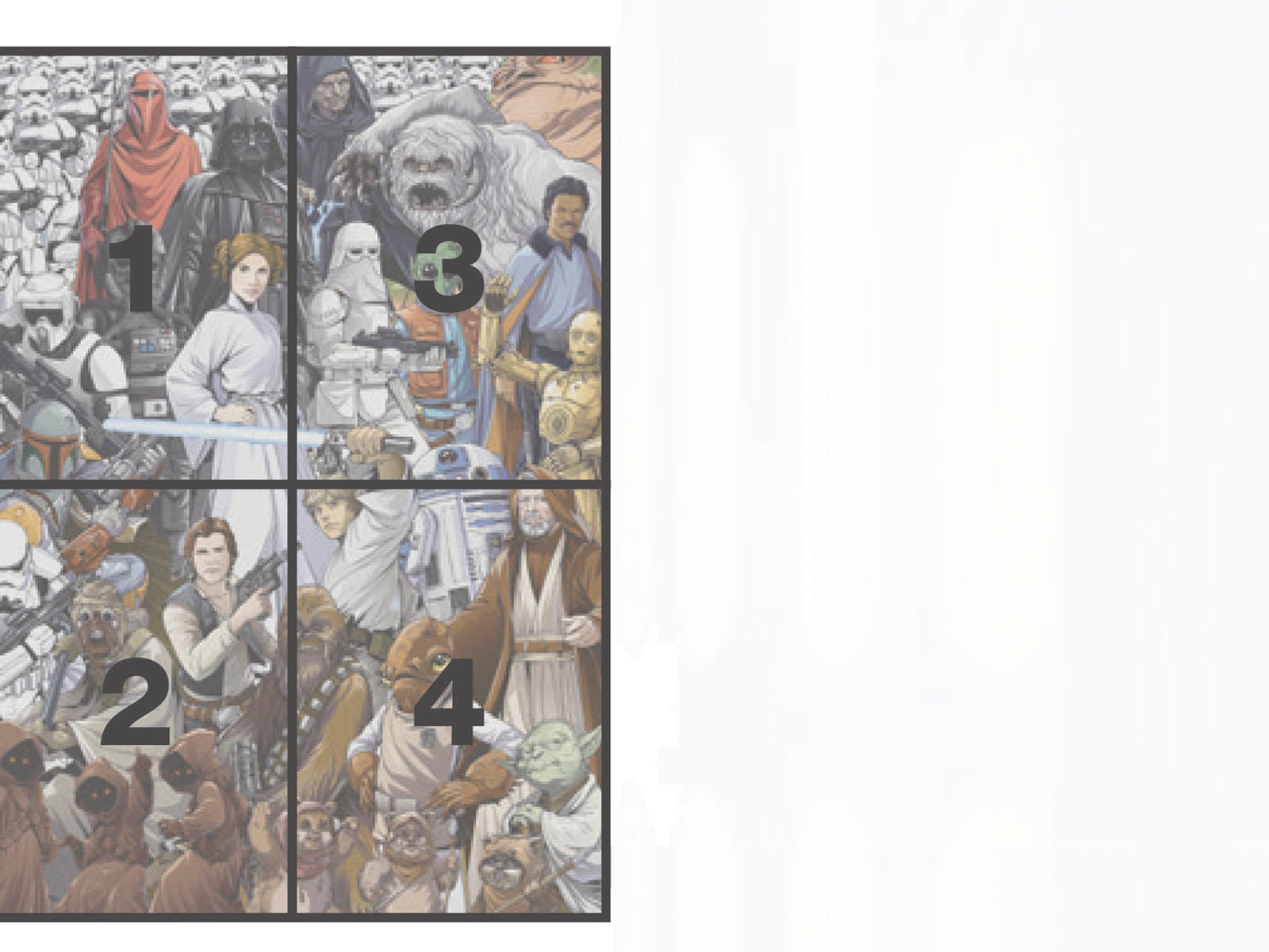 Komar Fototapete »STAR WARS Classic Cartoon Collage - Größe 184 x 254 cm«, bedruckt, Kinderzimmer