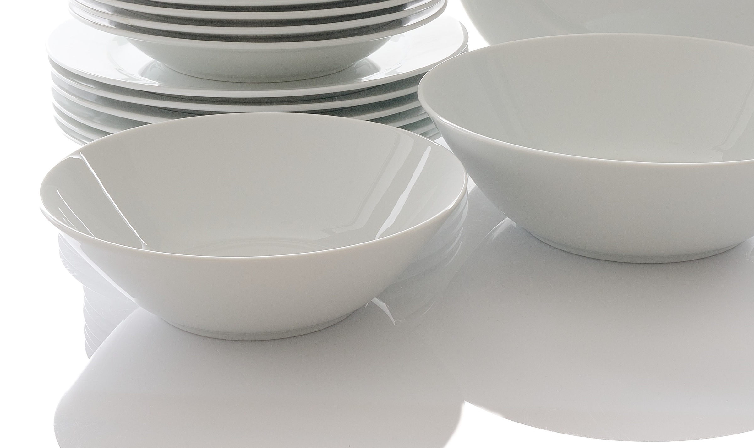 Retsch Arzberg Schale »Servierschale HEIKE WEISS 25 cm, Set 2-teilig, rund Porzellan«, 2 tlg., aus Porzellan, Formschöne Servier- & Beilagenschalen im 2er Pack – edel & zeitlos -