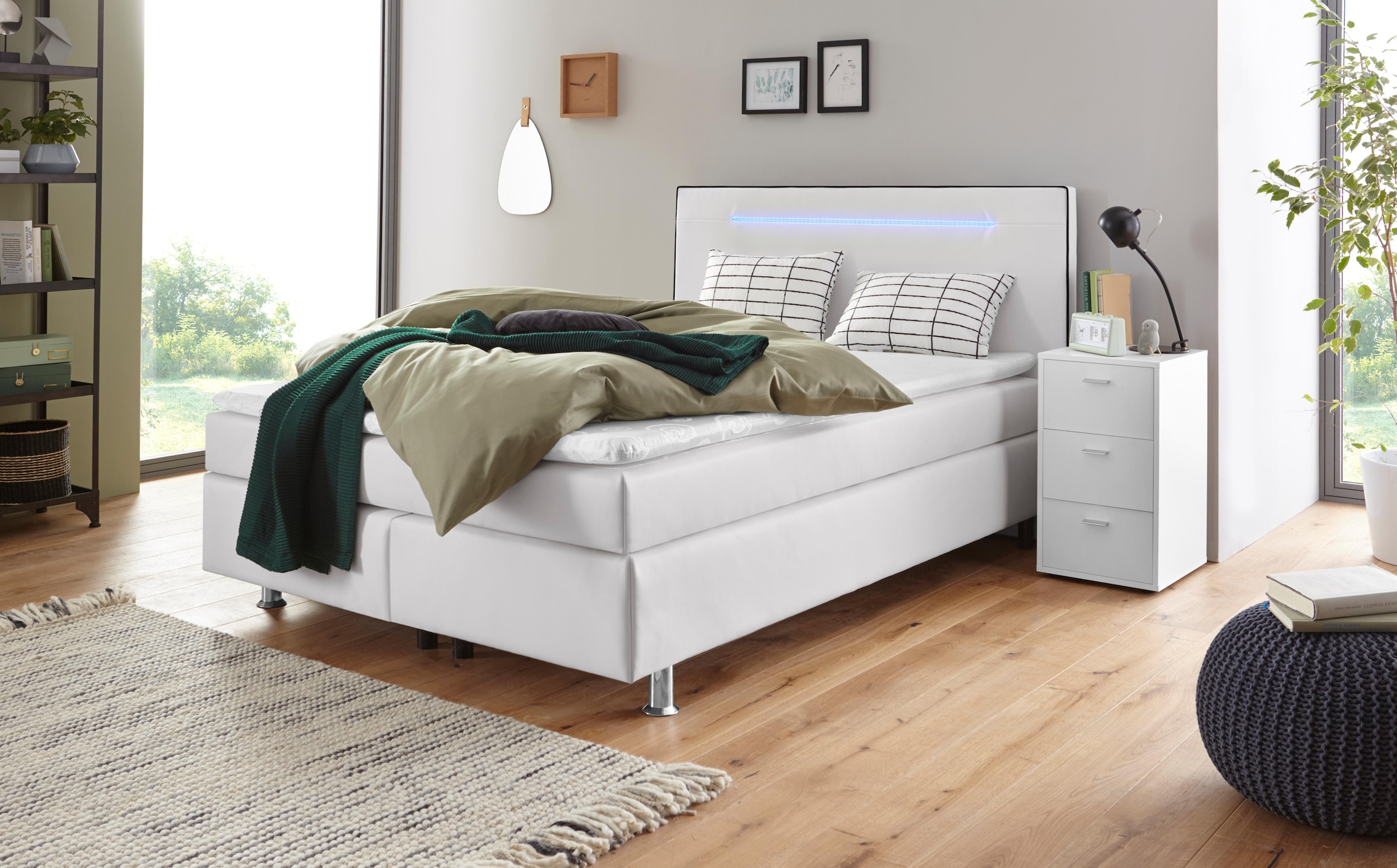 COLLECTION AB Boxspringbett, inkl. LED-Beleuchtung, Topper und Kissen