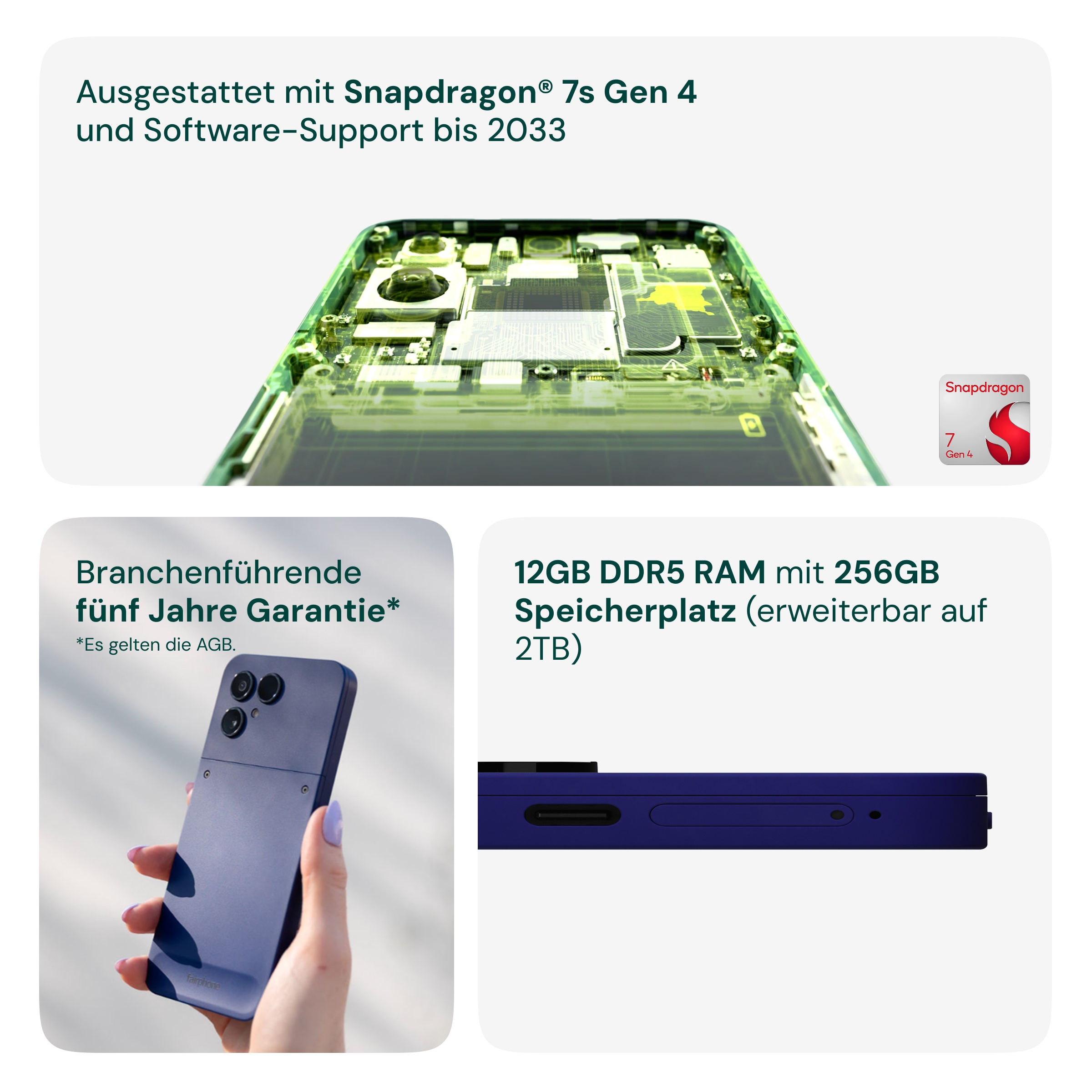 Fairphone Smartphone »Das Fairphone Gen. 6+ 12GB/256GB« cobalt blue