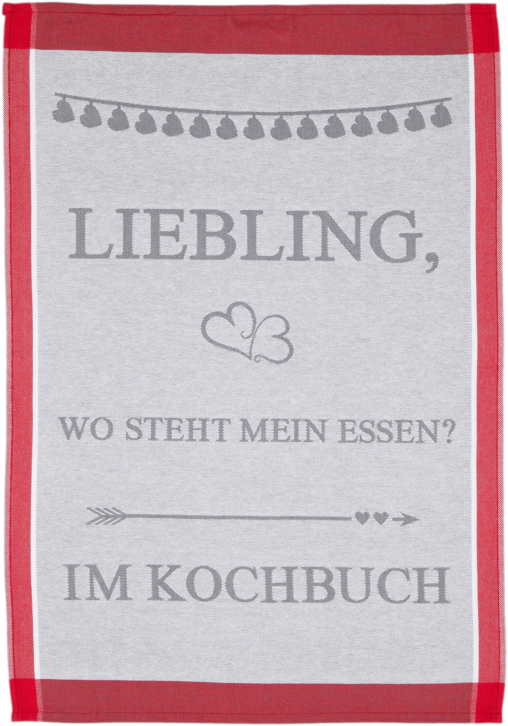 ROSS Geschirrtuch »Liebling, wo steht mein essen… im Kochbuch«, (Set, 3 tlg günstig online kaufen