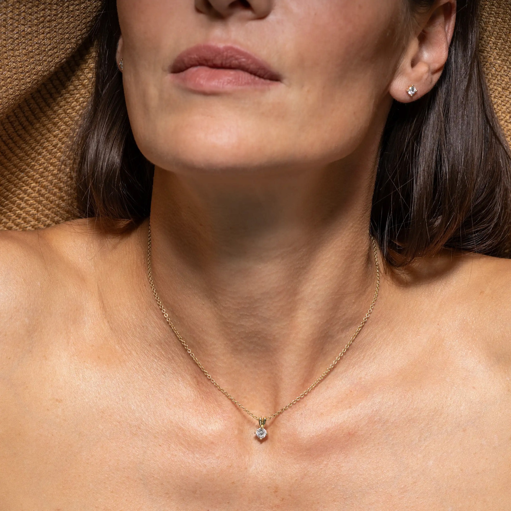 LYOMI Kettenanhänger »585/- Gelbgold 1 synth. Diam. 0,50 ct.«