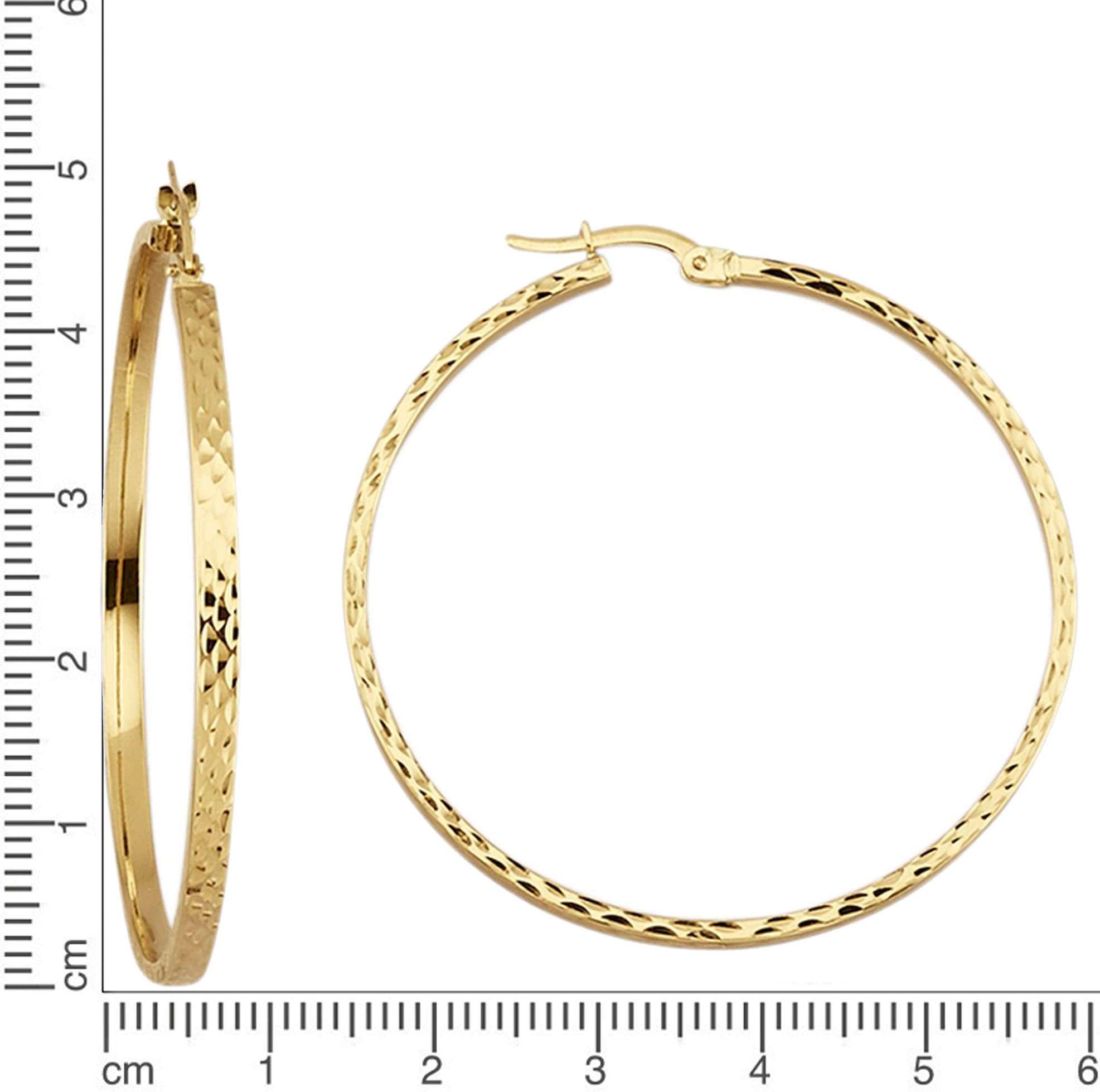 Firetti Paar Creolen »Schmuck Geschenk Gold 375 Ohrschmuck Ohrringe Struktur«
