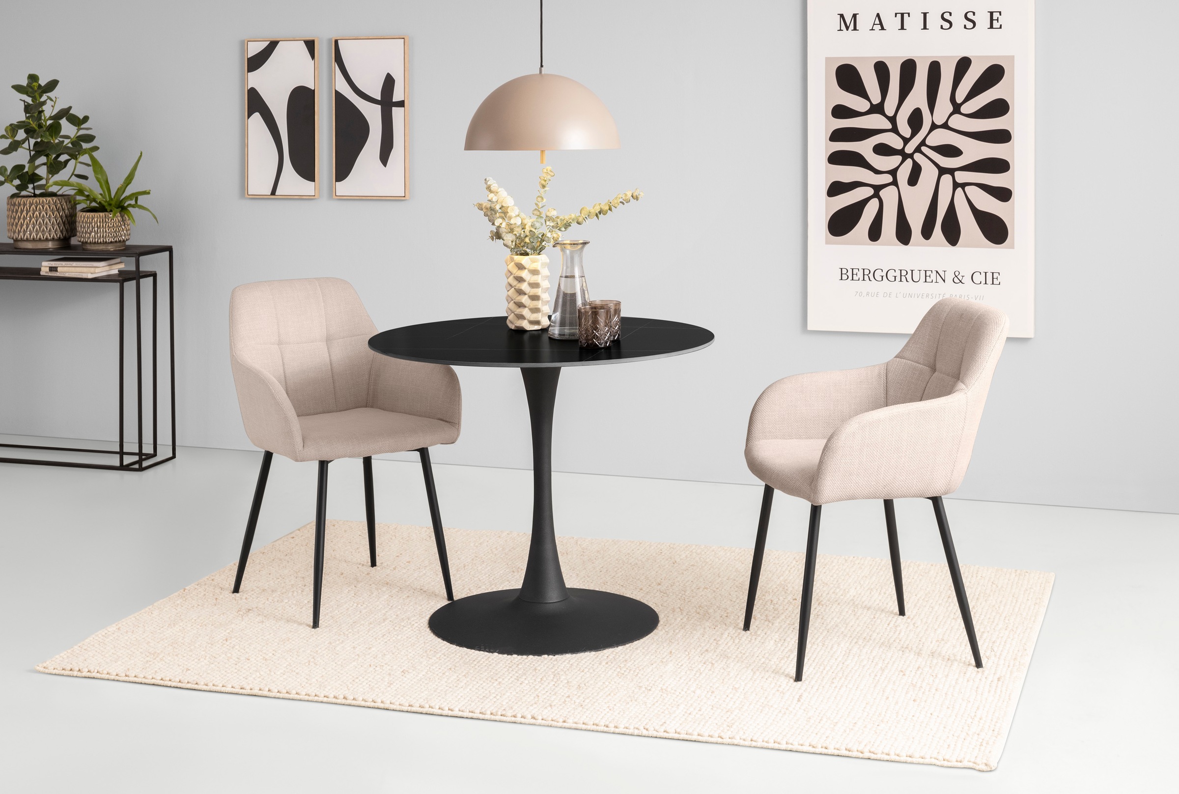 HELA Essgruppe »MOSEL« 3 Stk. tlg. Tisch 90x75 cm, Platte rund, gesinterter günstig online kaufen