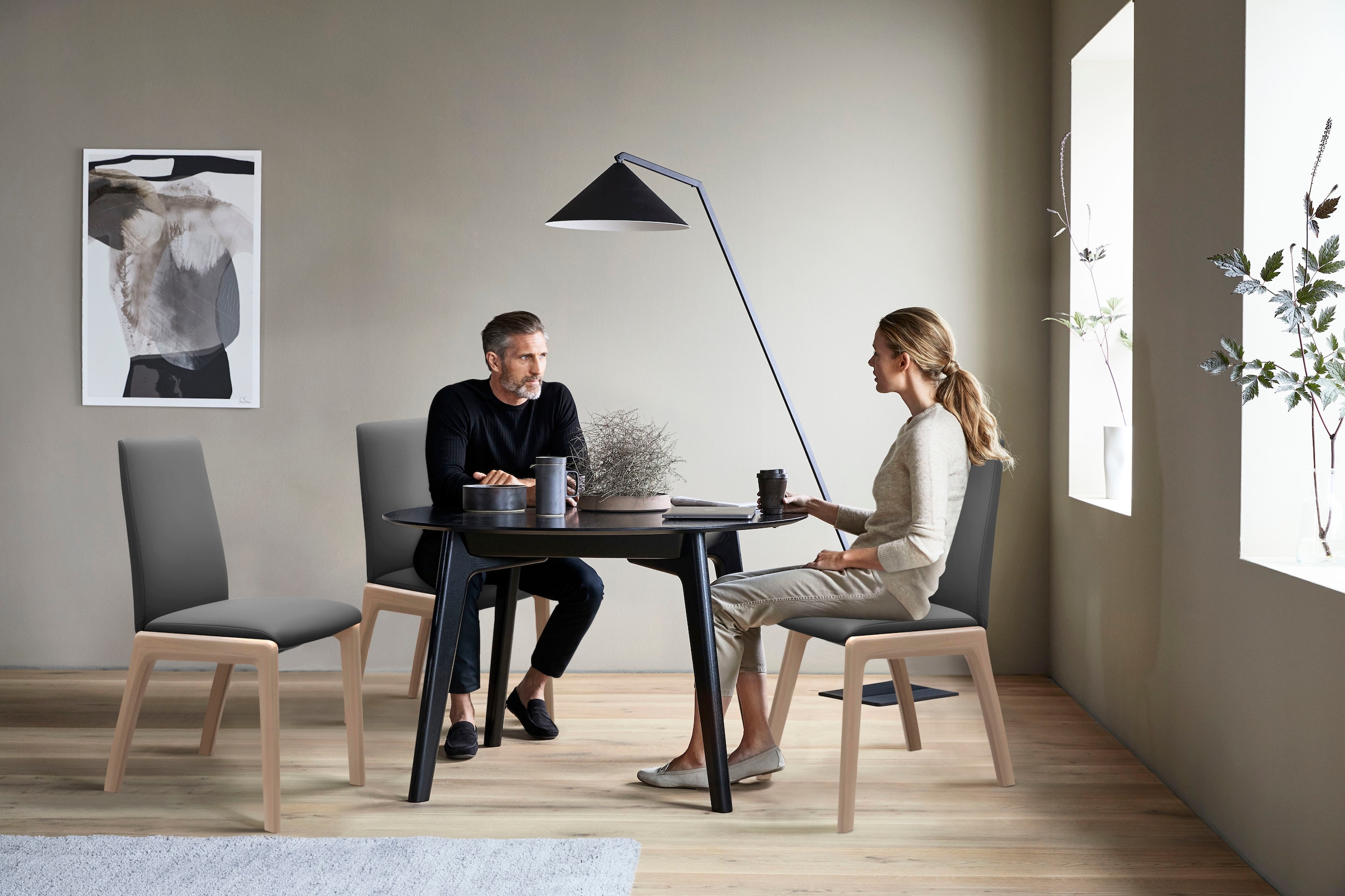 Stressless® Polsterstuhl »Laurel«, Leder BATICK, Low Back, Größe L, mit abgerundeten Beinen in Eiche gekalkt