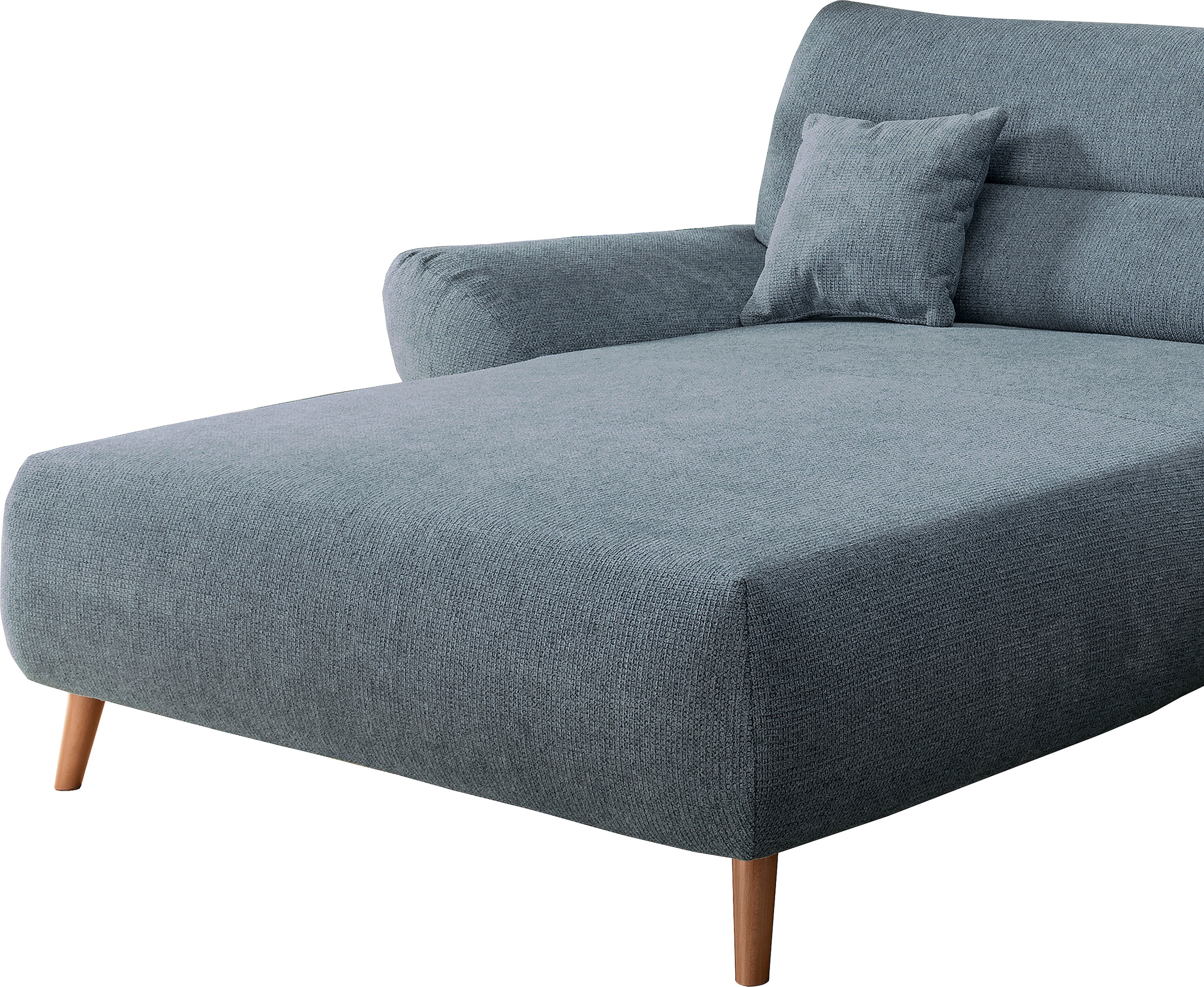 INOSIGN Ecksofa »Drago, elegant und zeitlos, komfortabel, Holzfuß, L-Form«, frei im Raum stellbar, inkl. 2 Zierkissen