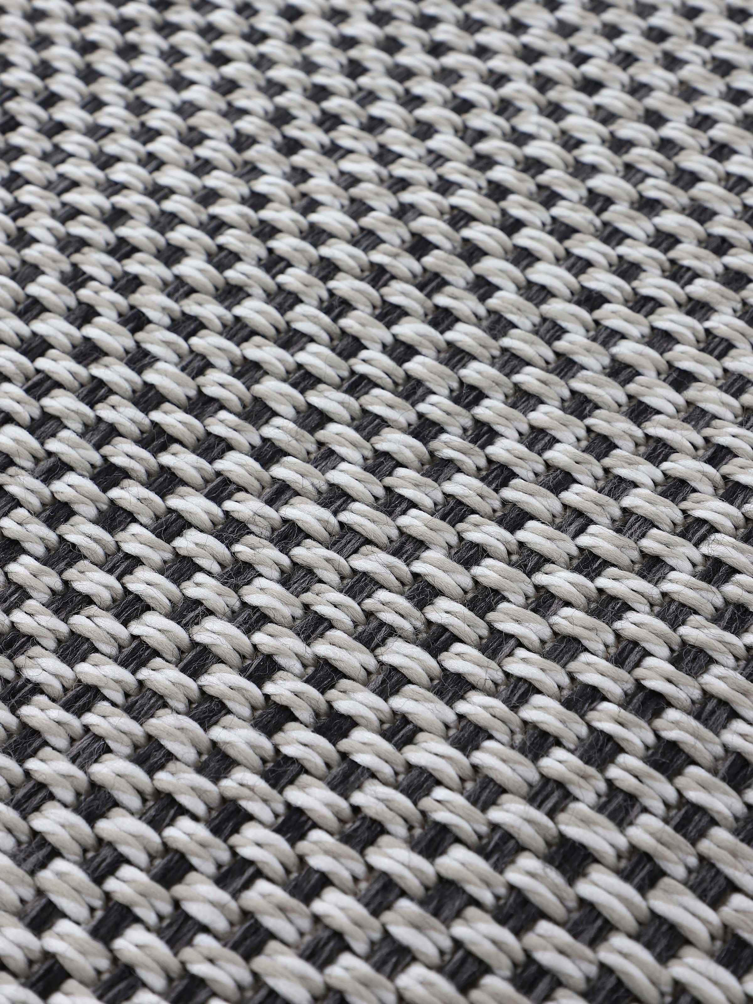 carpetfine Teppich »Boho 105«, rund, 4 mm Höhe, robustes Flachgewebe, Sisal Optik, UV-beständig, Außenbereich