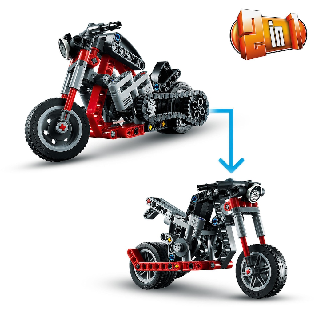 LEGO® Konstruktionsspielsteine »Chopper (42132), LEGO® Technic 2in1«, (163 St.)