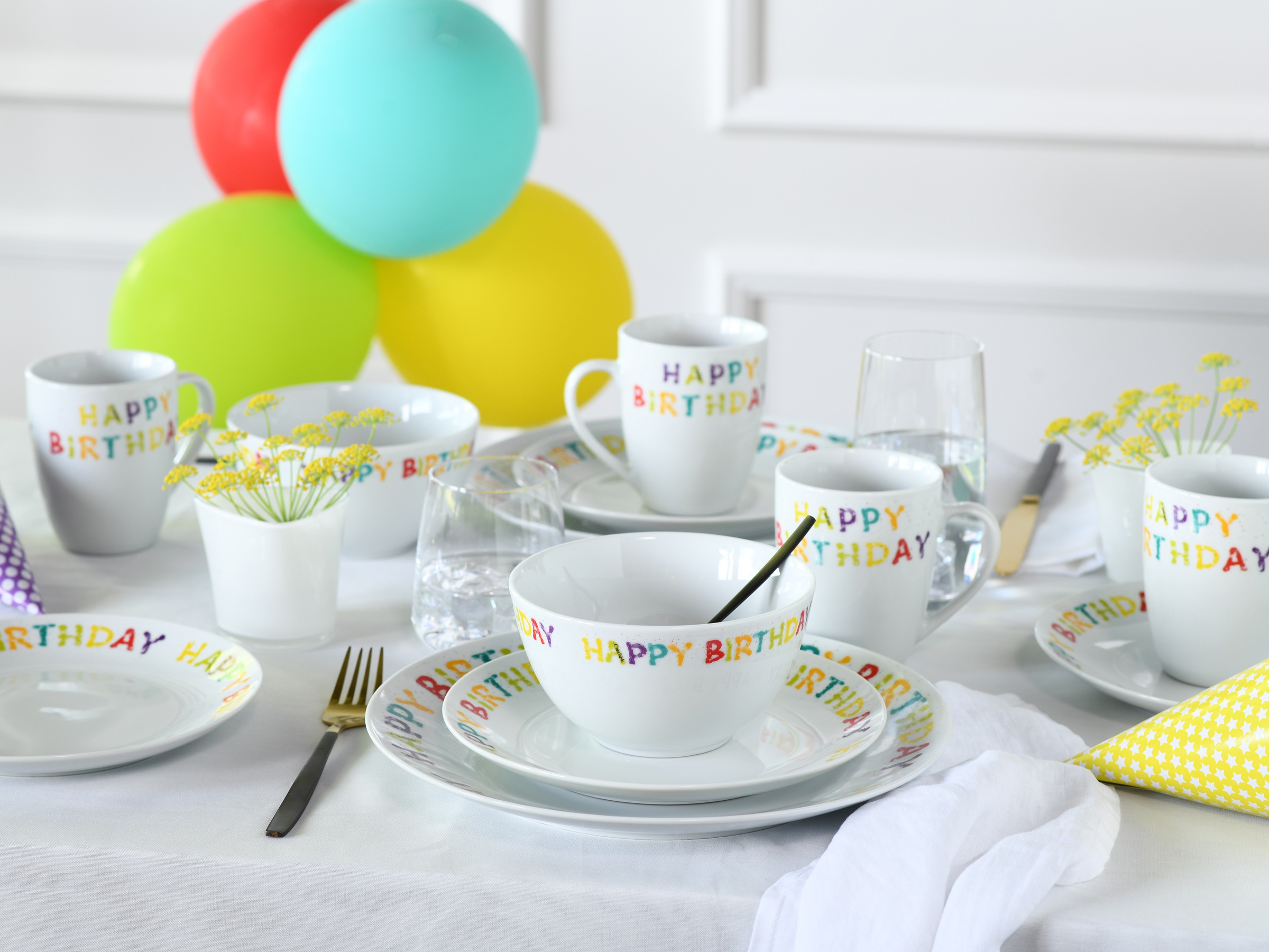 CreaTable Kombiservice »Happy Birthday, Kombi-Service 20-tlg.«, (Set, 20 tl günstig online kaufen