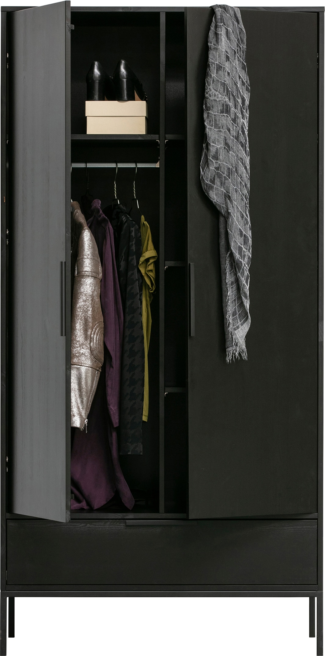 WOOOD Garderobenschrank »Adam Mehrzweckschrank mit Schubkasten«, mit Kleiderstange, Breite 100 cm