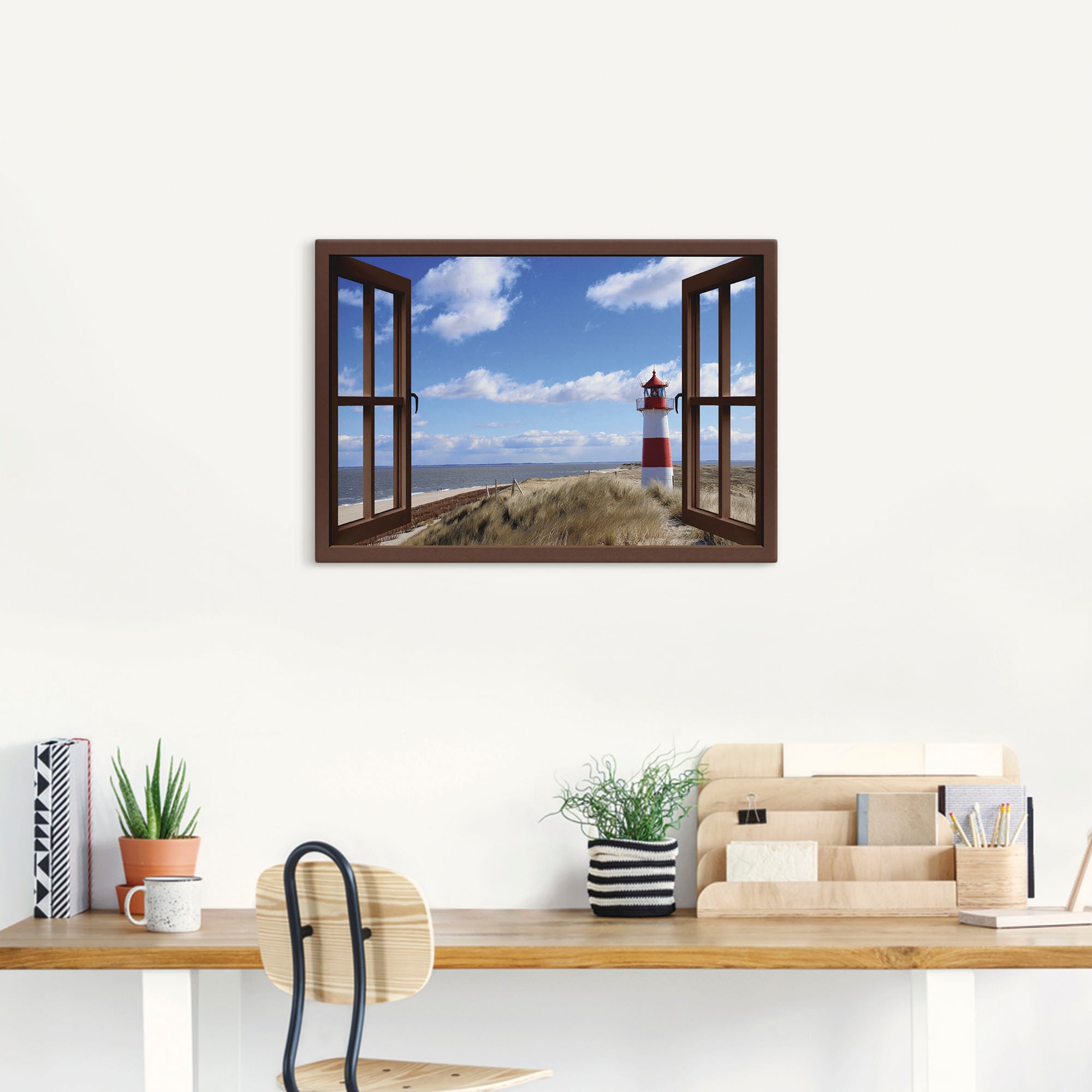 Artland Wandbild »Fensterblick - Leuchtturm Sylt«, Fensterblick, (1 St.), a günstig online kaufen