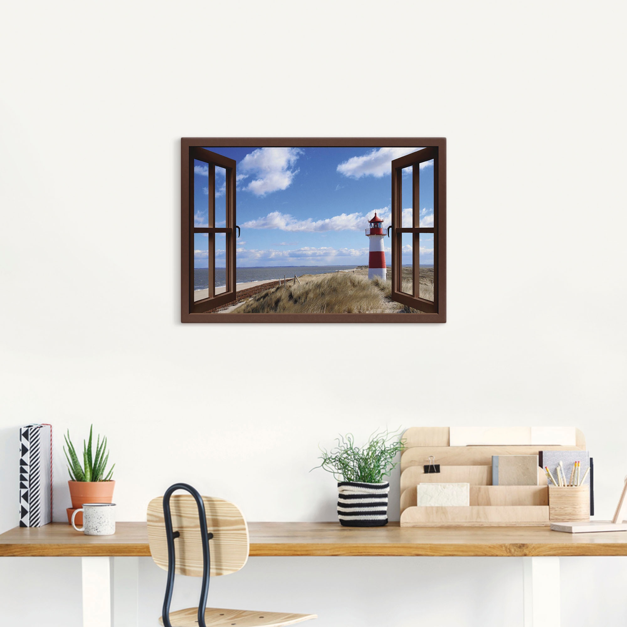 Artland Wandbild »Fensterblick - Leuchtturm Sylt« Fensterblick 1 Stk. tlg. günstig online kaufen