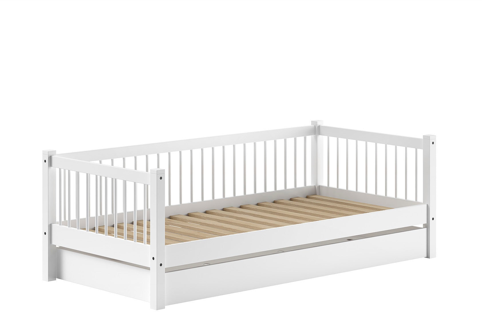 Home affaire Einzelbett, (Made in Europe), mit LF 90x200 cm, wahlweise mit o. ohne Bettschublade, Buche weiß
