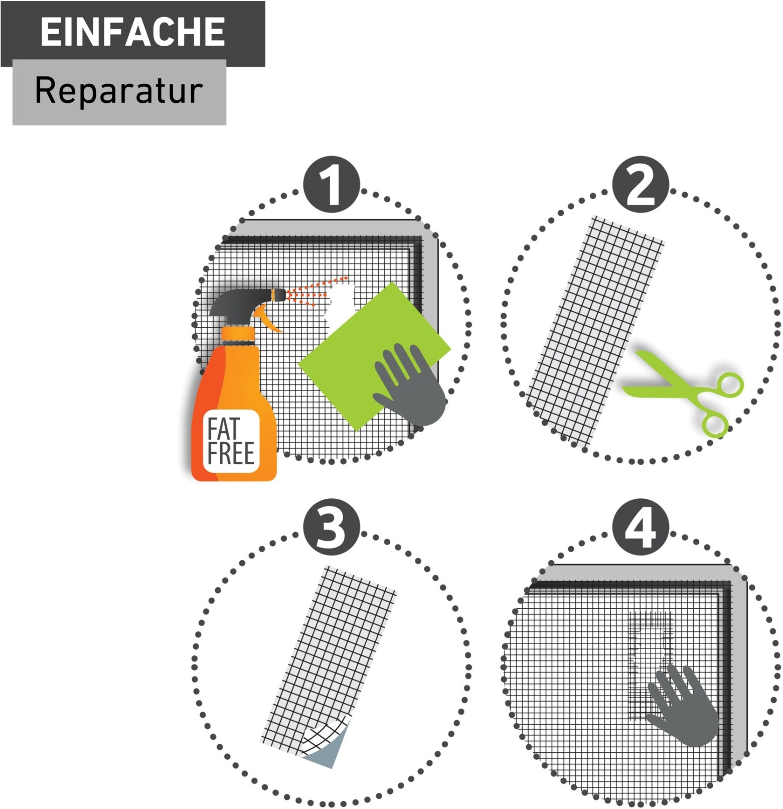 Windhager Fliegengitter-Gewebe »Repair Tape für Fliegengitter aus Fiberglasgewebe, Reparaturband« 1 Stk. tlg. Fiberglaspflaster für Insektenschutz, 5 cm x 1 m, anthrazit