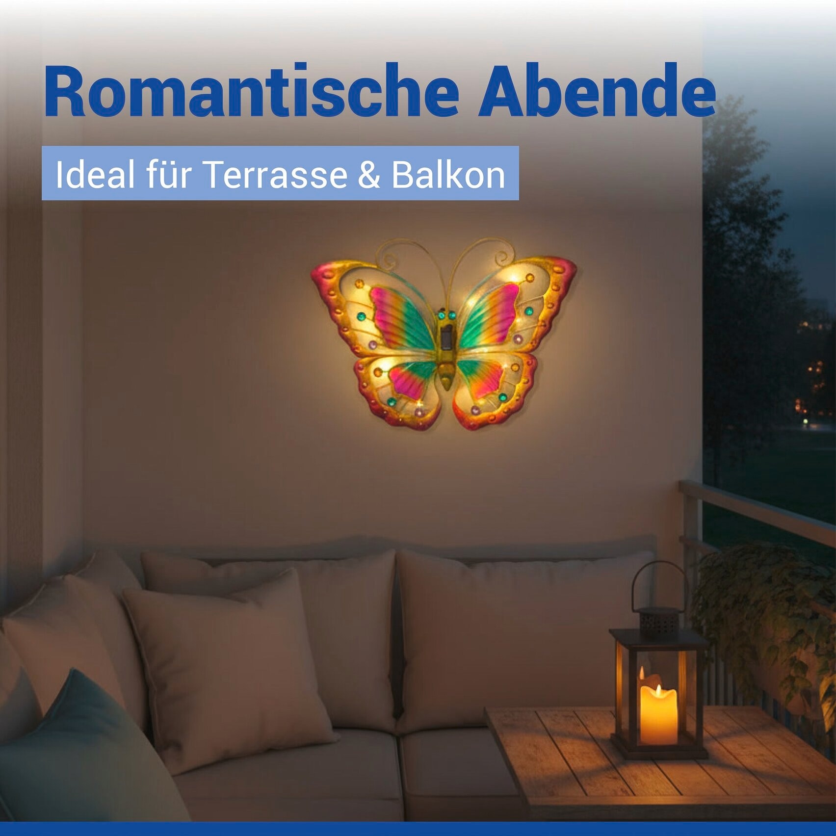 Maximex LED Gartenleuchte »Modell Schmetterling« Warmweiß solarbetriebene Gartendekoration, leuchtet bis zu 10 Stunden