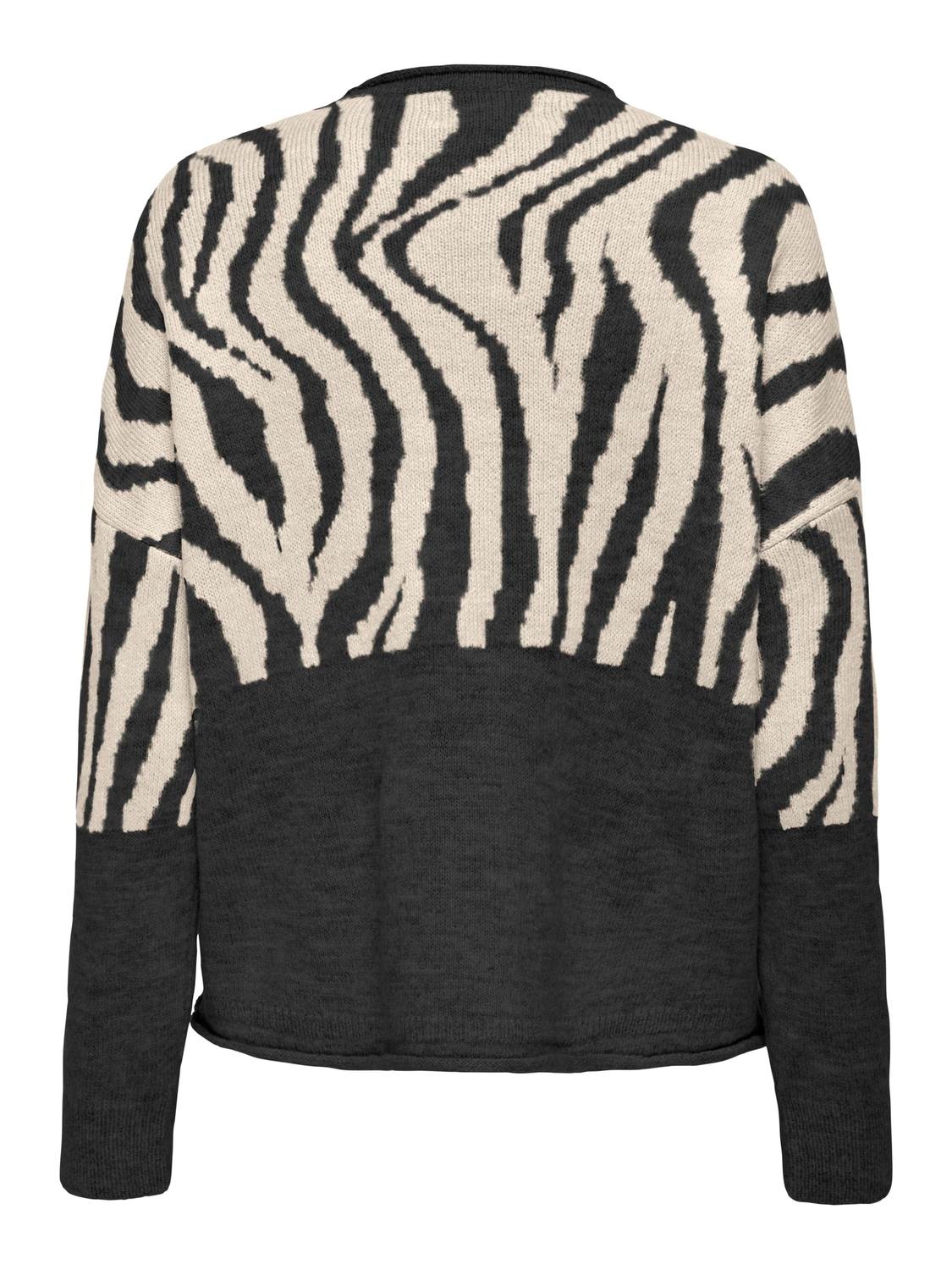 ONLY Rundhalspullover »ONLJADE ZEBRA LS O-NECK CC KNT«