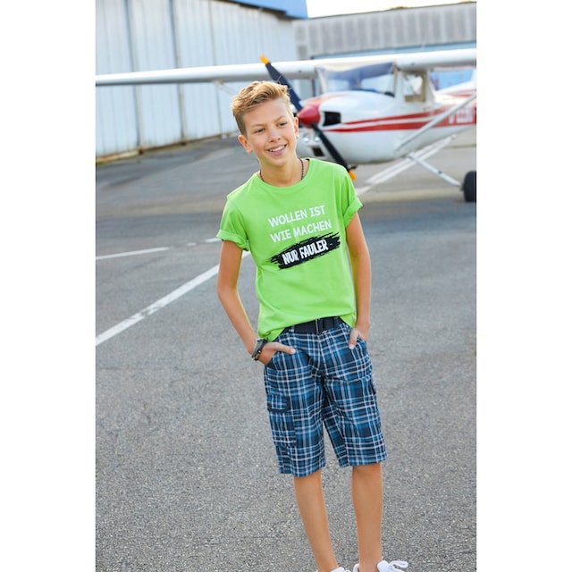 KIDSWORLD T-Shirt »WOLLEN IST WIE MACHEN....«, Spruch im Online-Shop kaufen