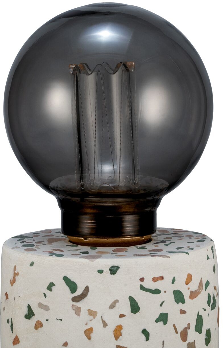 Pauleen Tischleuchte »Elegant Flare«, 1 flammig, Leuchtmittel E27 | ohne Leuchtmittel, E27, Timer, Batterie, Terrazzo, Beton/Glas