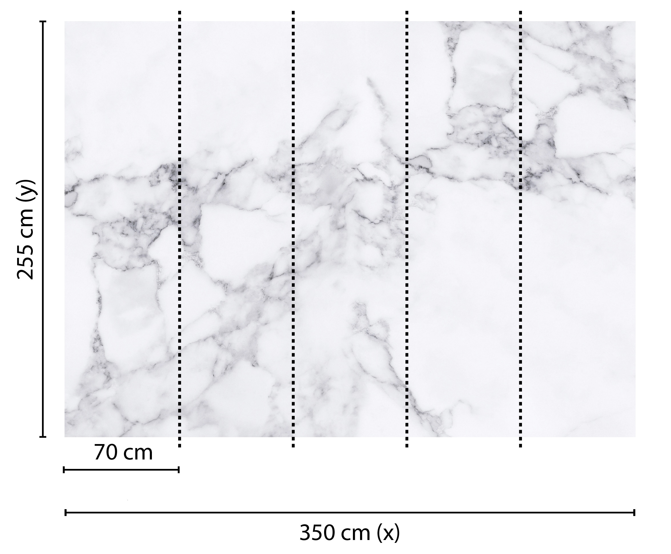 living walls Fototapete »Designwalls White Marble 1«, Vlies, Wand, Schräge, Decke