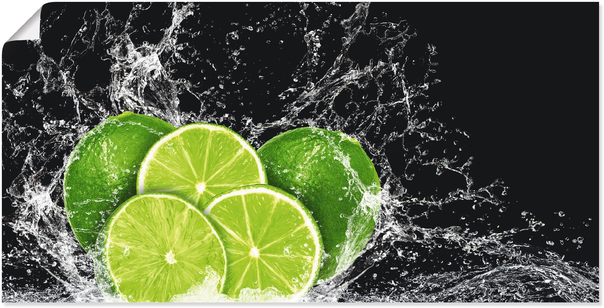 Artland Wandbild »Limone mit Spritzwasser« Obst Bilder 1 Stk. tlg. als Lein günstig online kaufen