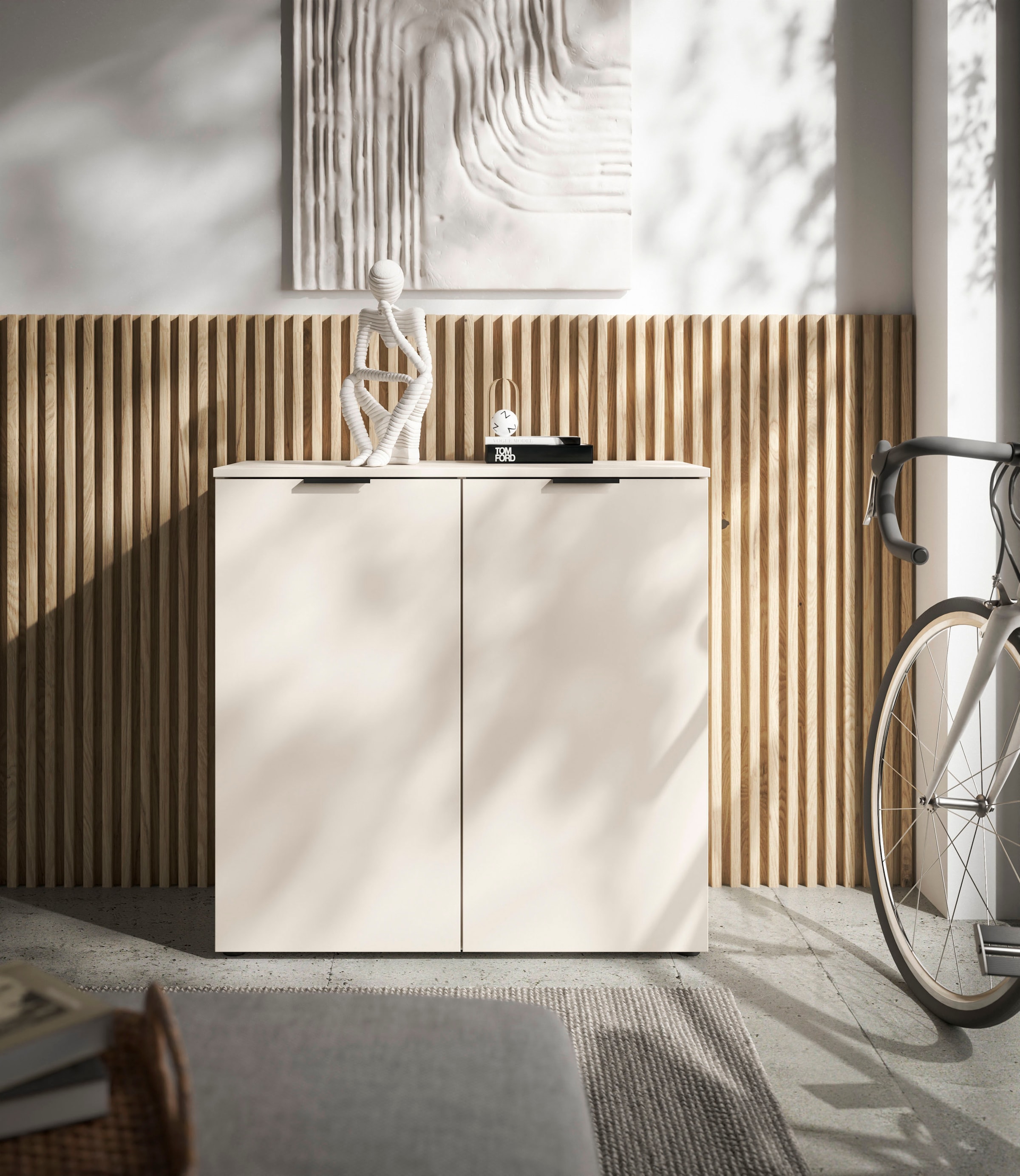 HBZ Sideboard »Linz Kommode, BxHxT 90x90x40cm«, (1 St.), Breite 90cm,Lip-Griff,Melaminbeschichtung