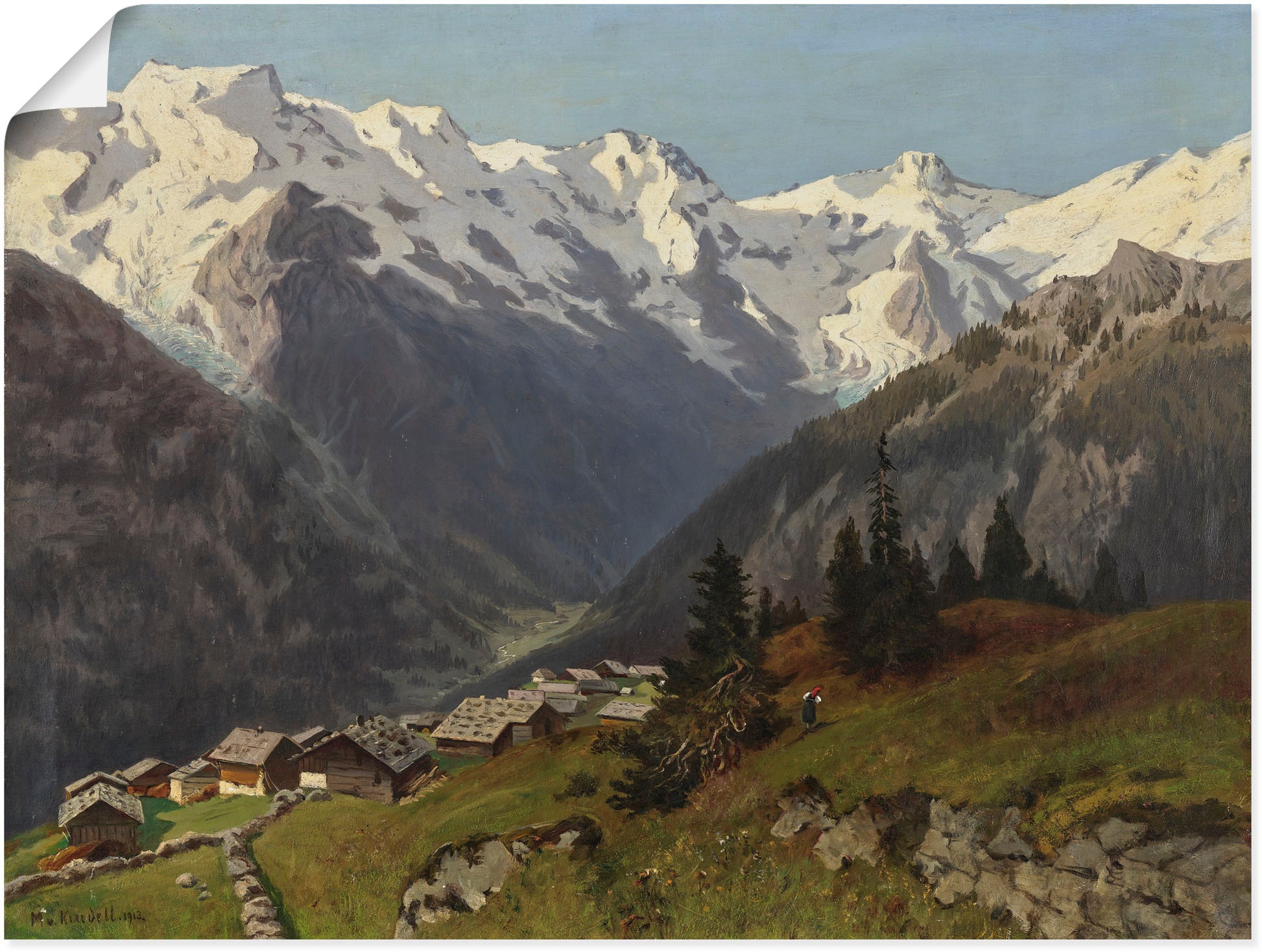 Artland Kunstdruck »Mürren im Berner Oberland, Schweiz. 1913«, Berge & Alpenbilder, (1 St.), als Alubild, Leinwandbild, Wandaufkleber oder Poster in versch. Größen